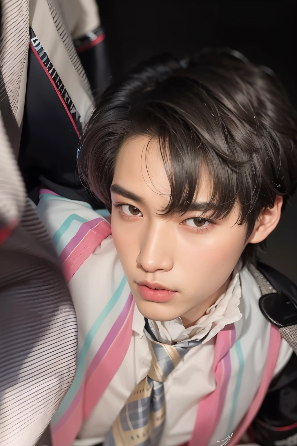 there is a man with a tie and a shirt on, cai xukun, jinyoung shin, yanjun chengt, hyung tae, hsiao-ron, sakimichan, sha xi, xqc, sakimichan frank franzzeta, beautiful androgynous prince, taken in the early 2020s, headshot profile picture