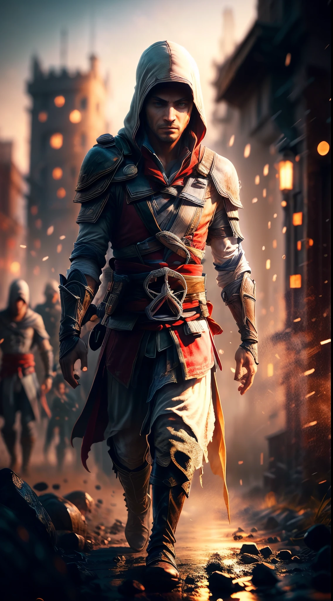 Assassin's Creed, assassin's reunion,, ezio from brotherhood, city of Baghdad,basim, eivor, Kassandra, Edward, Altair,, all assassin's meetup,