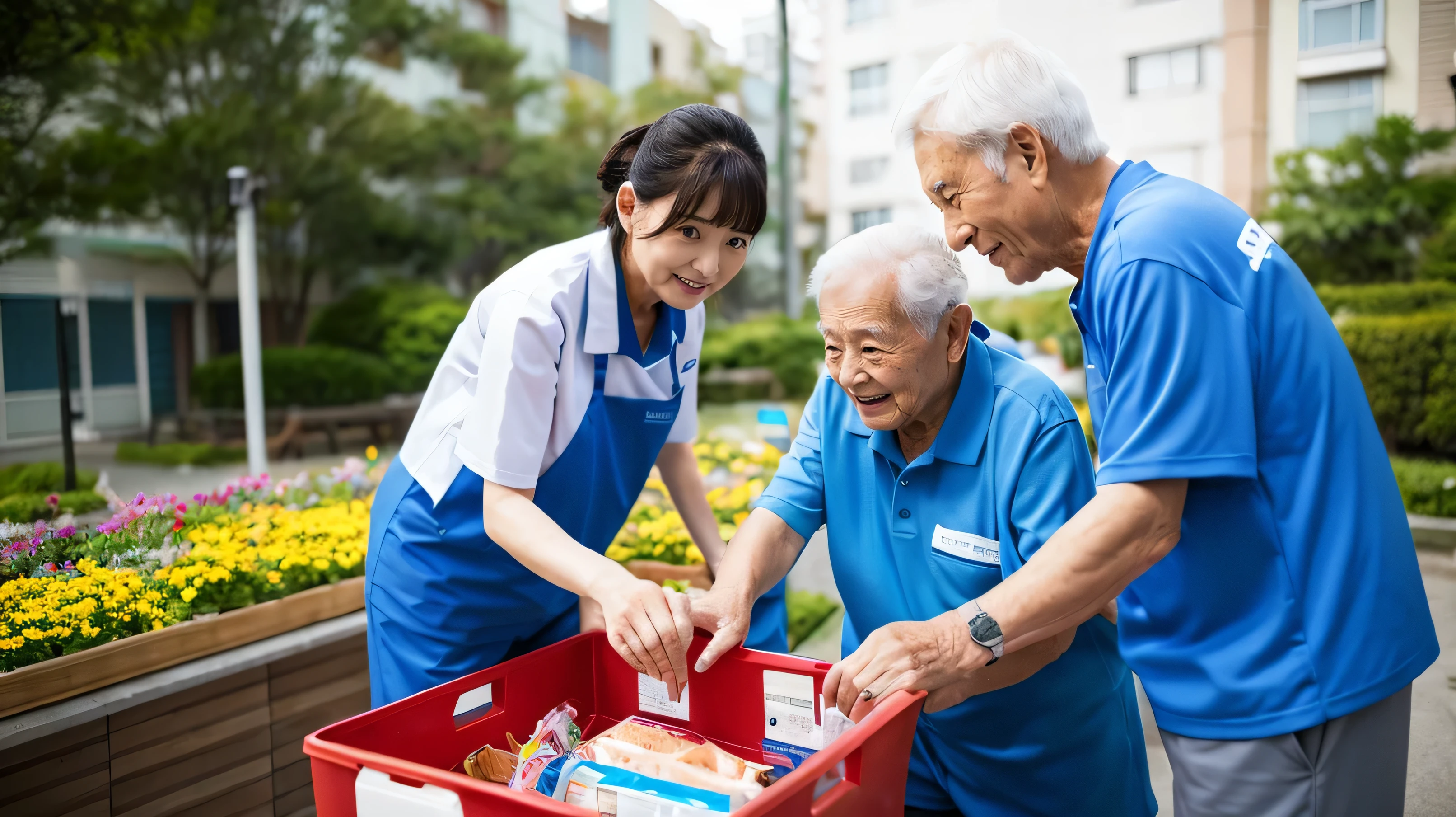 Disaster support activities、Elderly support volunteer、High resolution、High resolution、