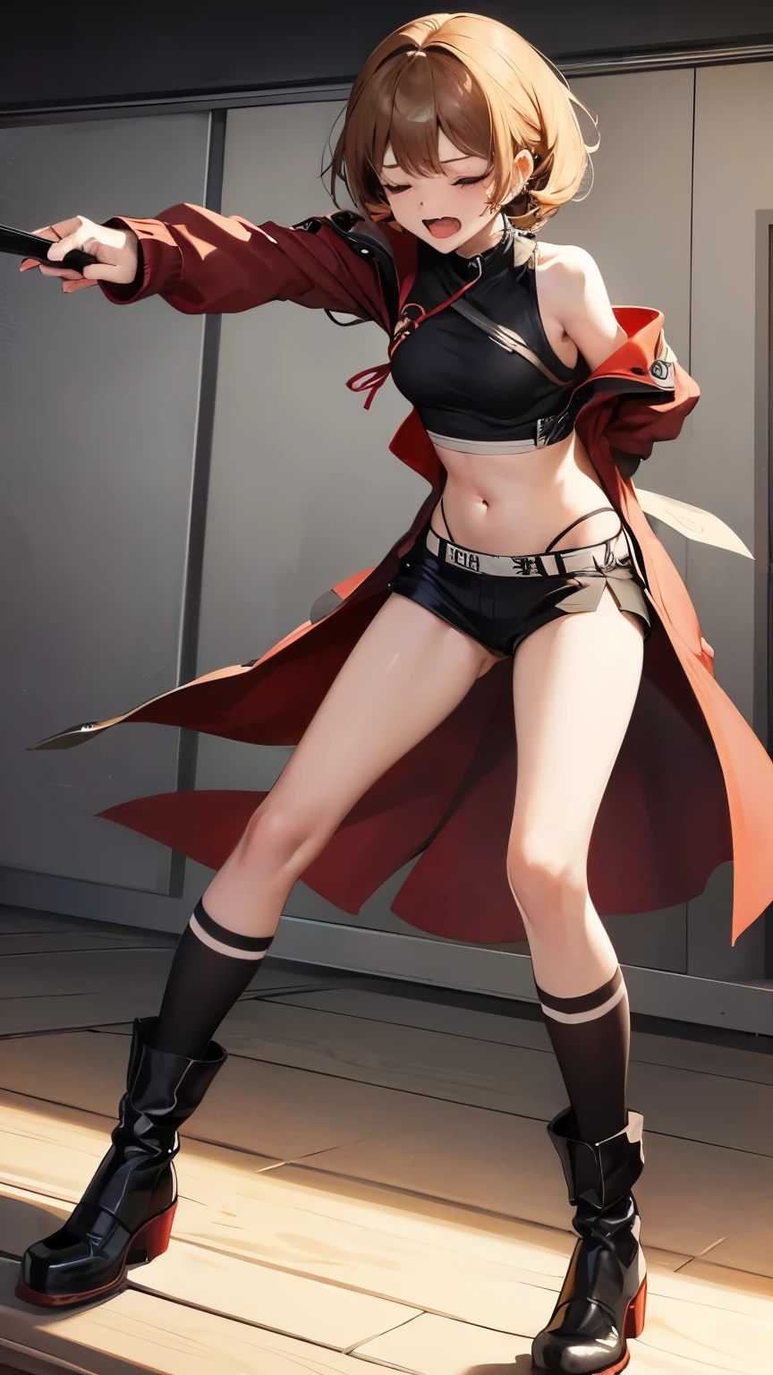 1girl, cosplay, dynamic pose, sexy pose, (masterpiece:1.2), (best quality:1.3), (aesthetic face). Walter White Gjinka