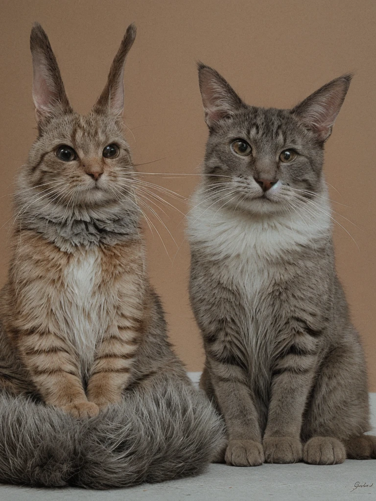 ((optical illusion art)) of cat and dog, rabbit:duck:0.3