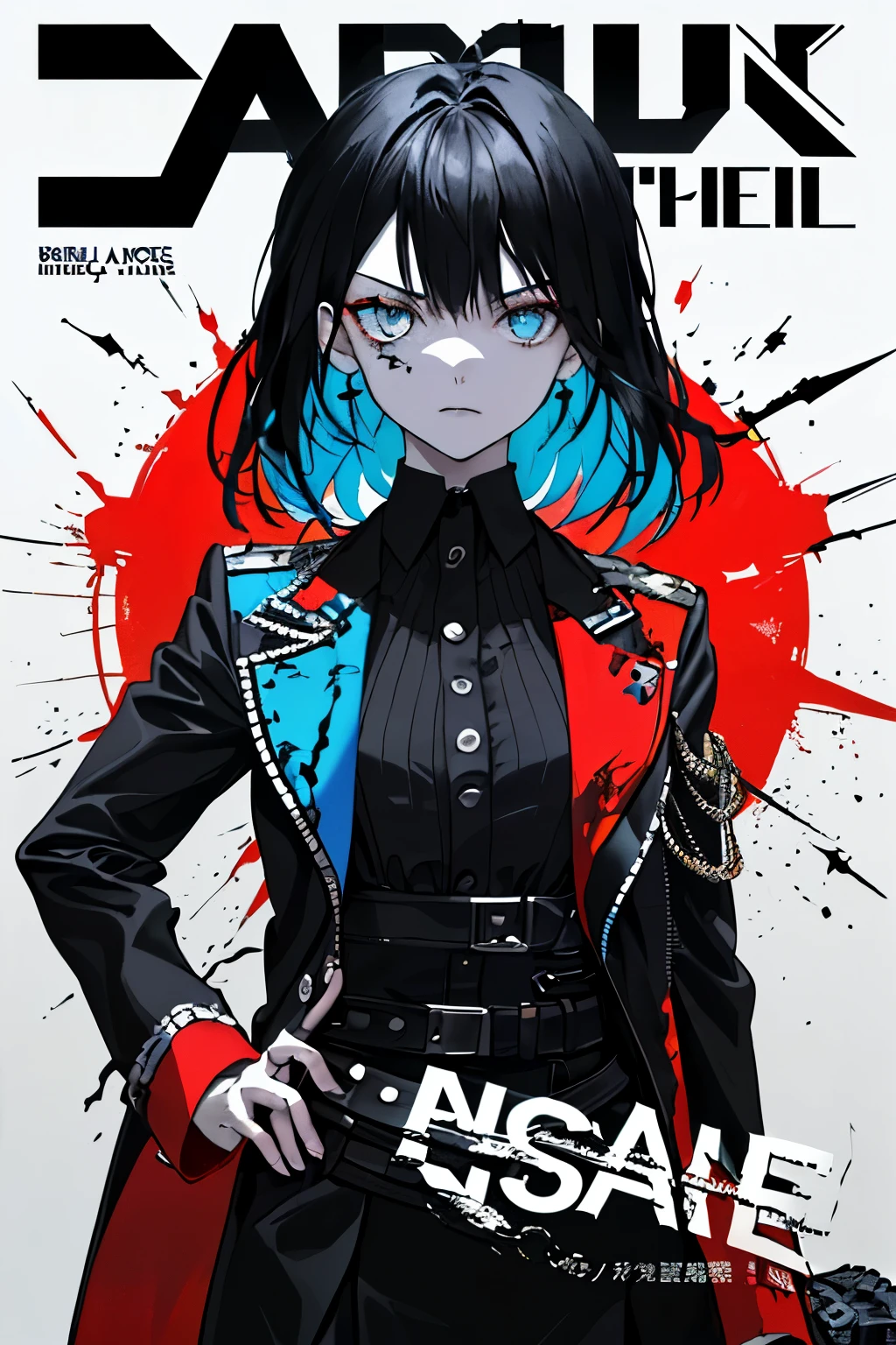 ((((dramatic))), (((gritty))), (((intense))) film poster featuring a young woman as the central character. She stands With confidencely in the center of the poster, wearing a stylish and edgy clothing, with a determined Performance on her face. The background is dark and gritty, with a sense of danger and intensity. The article is bold and to attract attention, with a catchy tagline that adds to the overall feeling of drama and excitement. The color palette is mainly dark with splashes of vibrant colors, giving the poster a dynamic and visually impressive appearance,tachi-e
(magazine:1.3), (cover-style:1.3), fashionable, woman, vibrant, clothing, take a pose, front, colorful, dynamic, background, element, With confidence, Performance, holding, statement, accessories, majestic, coiled, around it, touch, scene, article, cover, bold, to attract attention, title, stylish, Font, catchy, headline, bigger, impressive, modern, trend, concentrated, fashion,