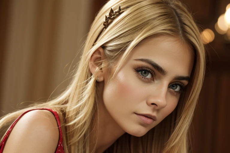 cara de mujer rusa rubia perfecta