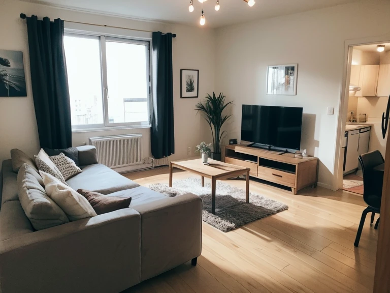 Cozy bachelor apartment room