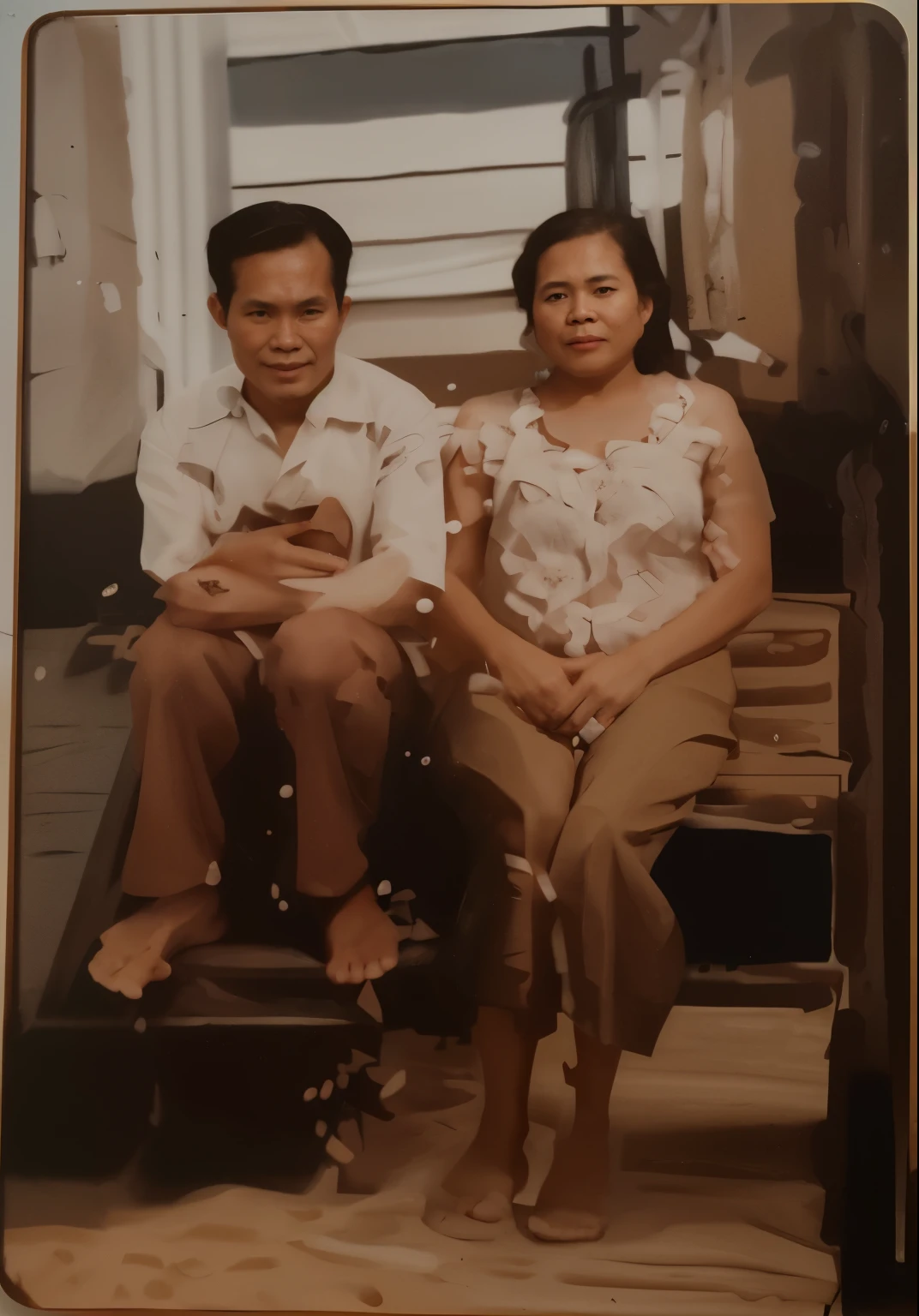 photograph portrait of a (thai,man,woman:1.2), (full body:0.6), detailed background, detailed face, detailed skin, cinematic 4k epic detailed 4k epic detailed photograph shot on kodak detailed bokeh cinematic, hbo dark moody, Cowboy shot, vogue magazine,