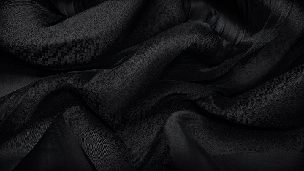 a close up of a black strip of flowing fabric, (((beautiful black strip of flowing silk fabric simulation flowing in the wind with beautiful lighting in a black background))), highly detail. octane render, octane render sharp focus, smooth render, smooth surface render, sharp edges. octane render, silk flowing in wind, houdini fluid simulation, flowing realistic fabric, exquisite and smooth detail, (((black background)))