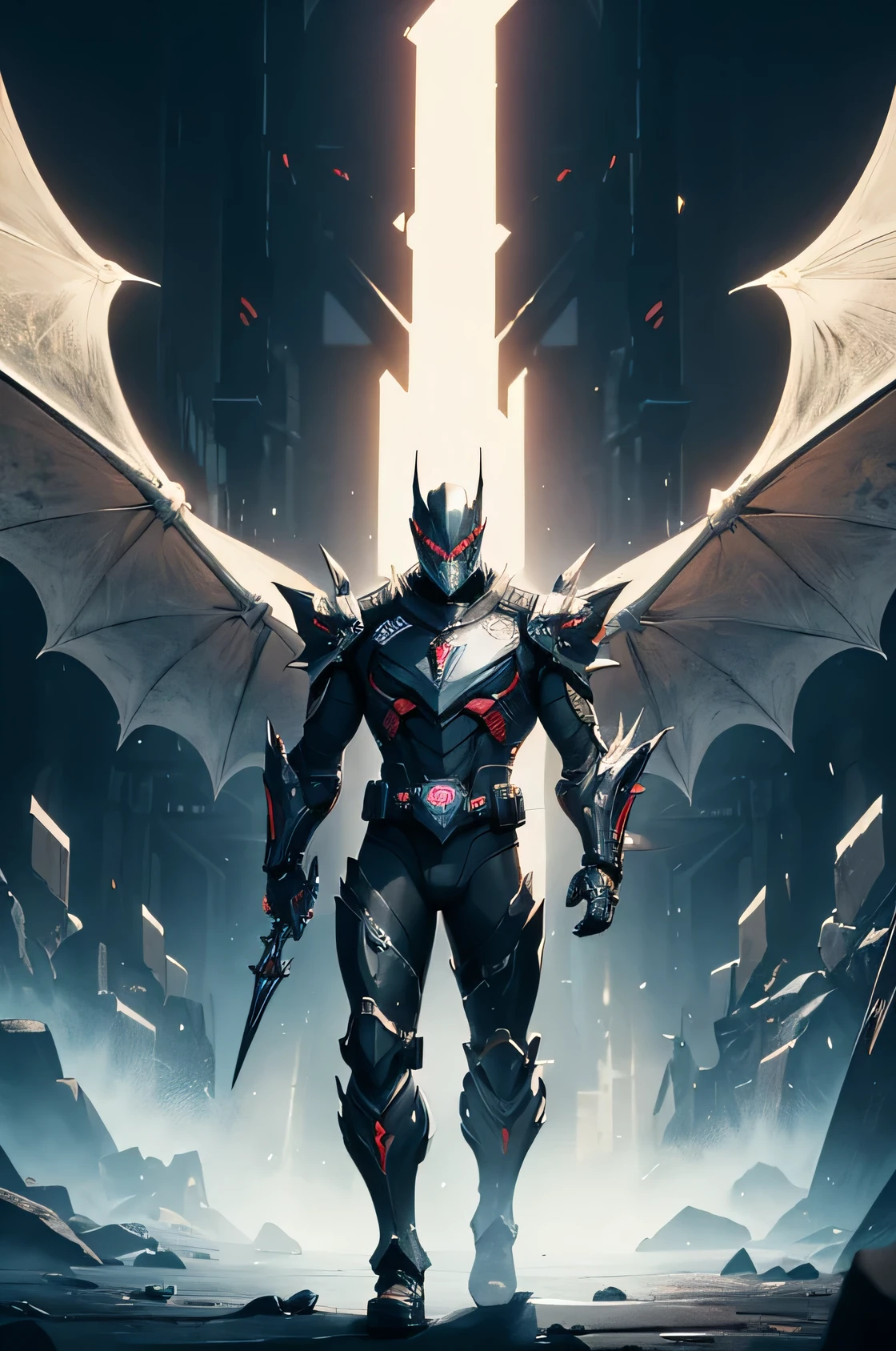 kamen rider, mechanical, heavy metal, armor, dragon, darkness, villain, full body, in frame, dark theme, extremely detailed natural texture, masterpiece, extremely detailed, amazing, fine detail, rich colors, hyper realistic lifelike texture, dramatic lighting, unreal engine, trending on art station, photo realistic, RAW photo, high quality, high res, sharp focus, extremely detailed, cinematic lighting, 8k, high definition, cinematic, neoprene, unreal engine 5, ultra sharp focus