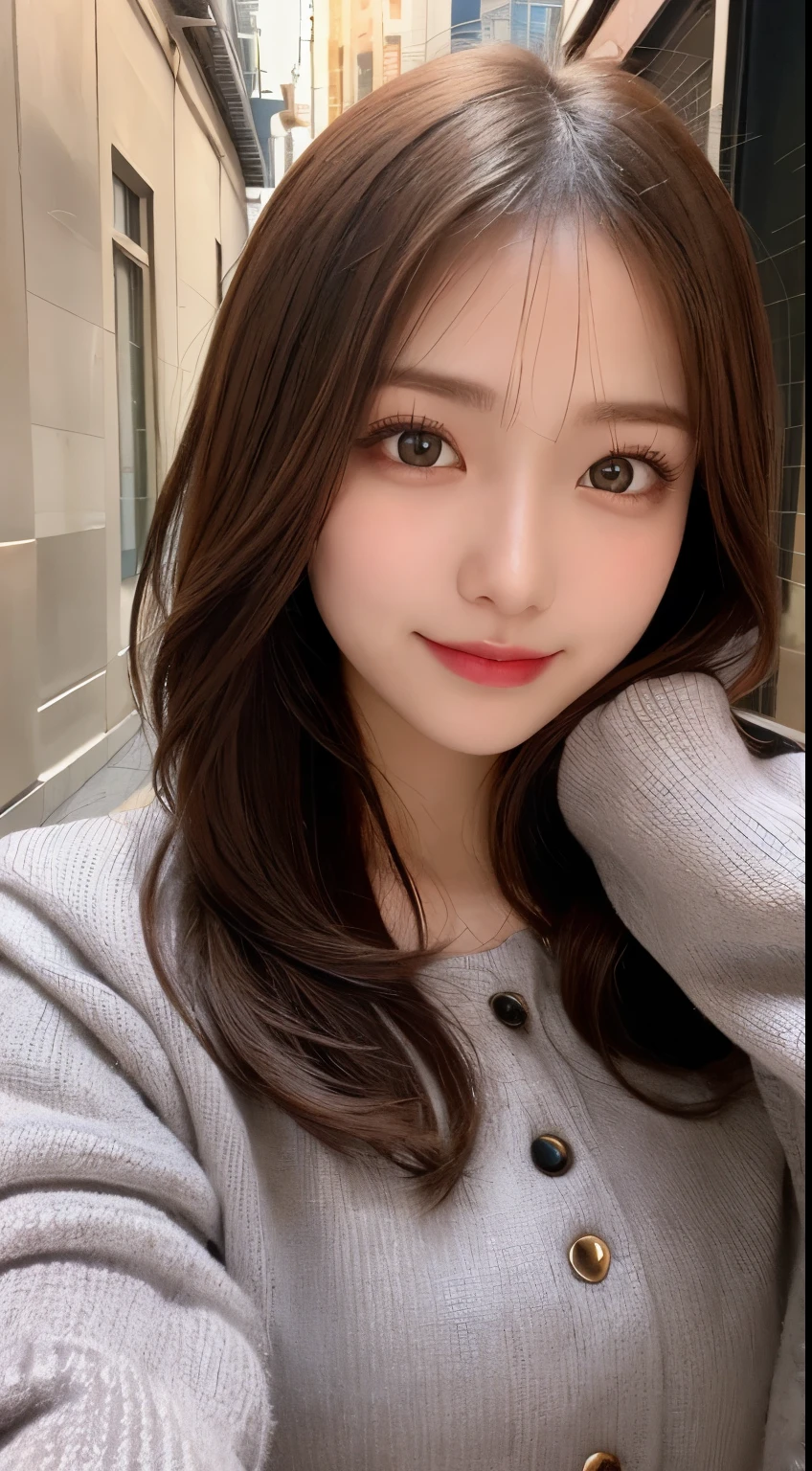 table top, highest quality, shape, Super detailed, finely, High resolution, 8k wallpaper, 完璧なダイナミックな構shape, beautiful and detailed eyes, medium hair, small breasts, natural color lip, random sexy pose,smile,big city、20 year old girl、midnight、beautiful and detailed face、perfect and beautiful face,Big eyes、RAW photo、Spread your arms and legs wide apart、Expressing feminine poses with your whole body、beautiful and detailed eyes、small face、beautiful duplex、slim face and style,luxury brand mink coat(inner:winter dress)、beautiful golden ratio face