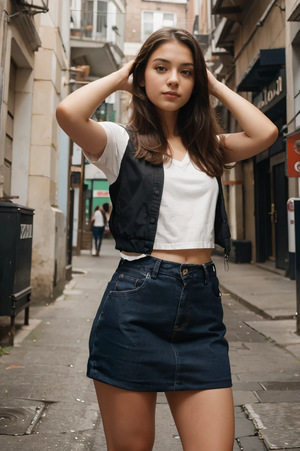 same girl with diferent pose and background
