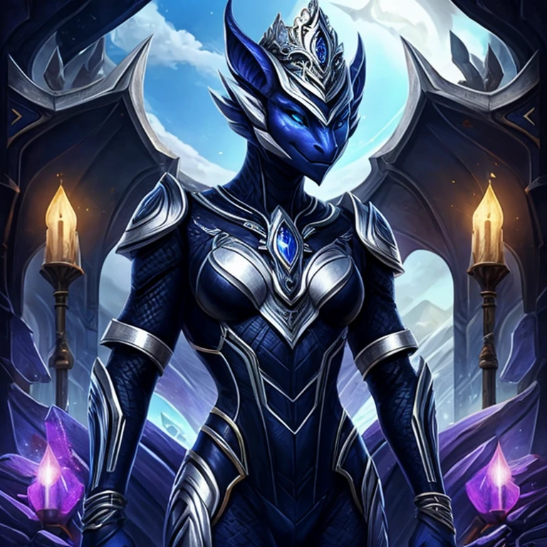 alien feminino, reptiliano drakoniani, asas drakoniani, feminino, seios grandes, bodysuit branco (sensual e provocante, semitransparente), luvas de batalha brancas, corpo bem definido, correct genitalia, silver tiara on the head, numa nave especial, olhar encantador e gentil, postura de imperatriz (dignidade e respeito)