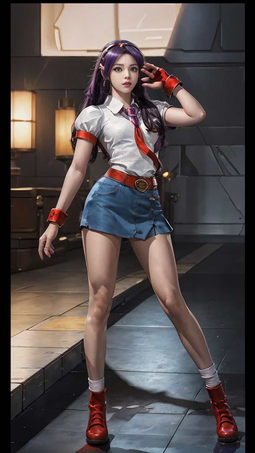 The main scene of the prompt is as follows: A dynamic animated full-body image of Athena Asamiya from SNK's fighting game series, The King of Fighters. The image is of UHD (Ultra High Definition) resolution, with a retina display and exquisite attention to detail, creating a visual masterpiece. The artwork accurately depicts Athena's anatomy with textured skin and super detailed features.

The prompt includes the following tags, arranged in order of importance:

- Athena Asamiya: A powerful and iconic character from The King of Fighters series. She has long, flowing hair, deep blue eyes, and a determined expression on her face.
- Dynamic movement: The image captures Athena in mid-action, showcasing her agile and acrobatic fighting style.
- UHD (Ultra High Definition): The image is of the highest quality, with stunning clarity and incredible attention to detail.
- Retina display: The image is optimized for high-resolution screens, delivering a crisp and vibrant visual experience.
- Masterpiece: The artwork is a true masterpiece, with exceptional artistry and craftsmanship.
- Accurate and anatomically correct: The image accurately represents Athena's form and proportions, capturing every intricate detail.
- Textured skin: Athena's skin is depicted with realistic textures, bringing depth and authenticity to the image.
- Super detail: The artwork showcases an incredible level of detail, allowing viewers to appreciate the intricacies of the character design.
- High details: The image pays close attention to small details,