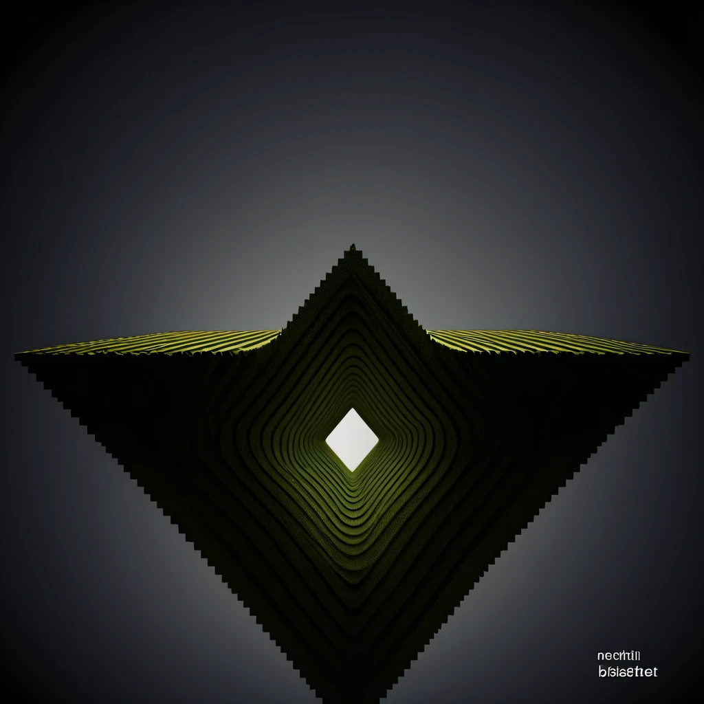 Optical illusion art,mandelbrot shape,depth of field,perspective,