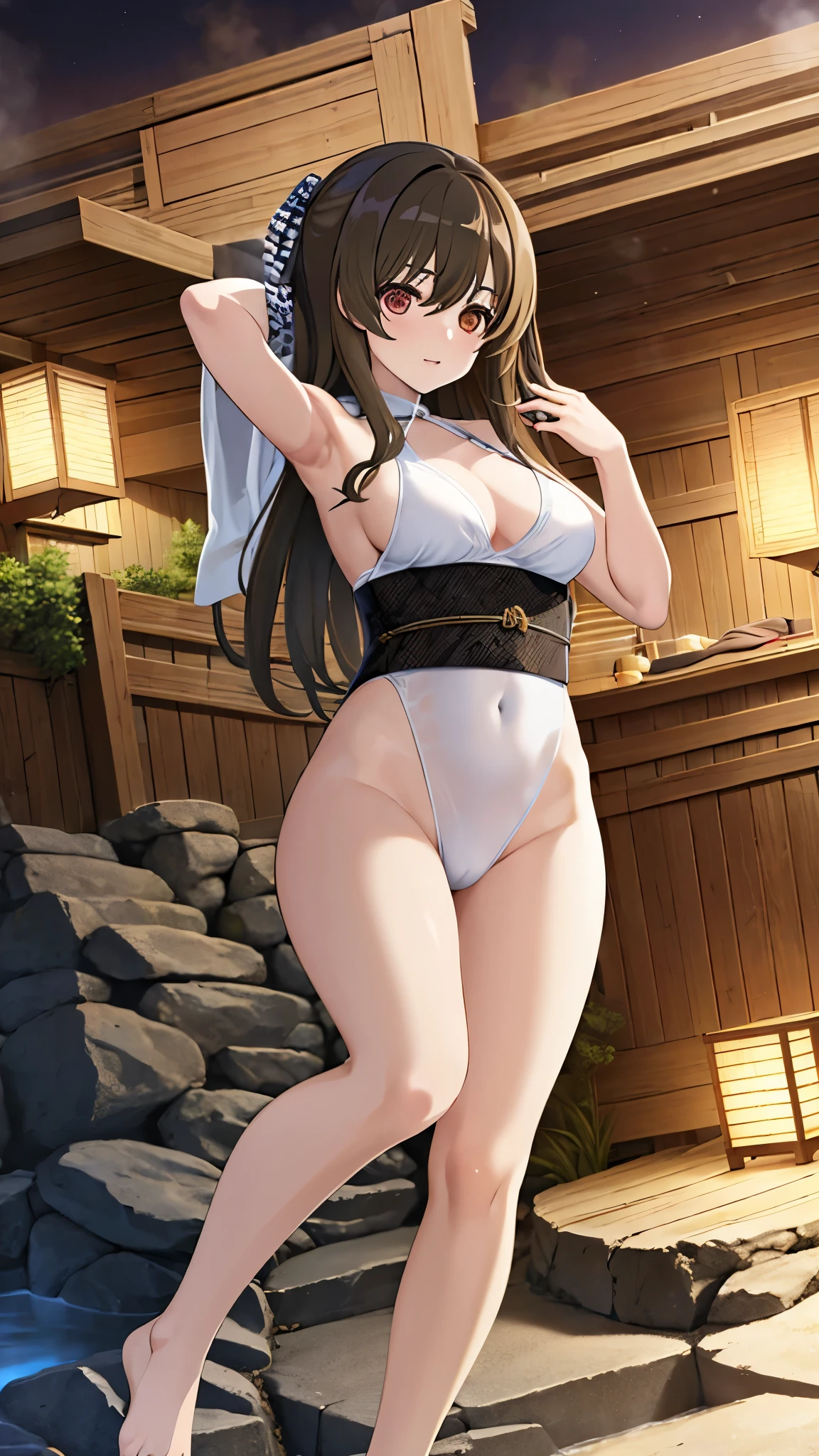 masterpiece, best quality, absurdres , perfect anatomy , kuo shenlin ,(1girl), onsen , hot spring inn , kimono