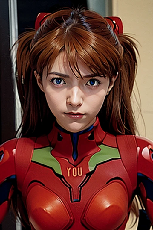 Close-up of woman in red suit posing, Asuka langley soryu, Zenkai Full Body! Asuka suit, Asuka langley, Asuka langley souryuu, Asuka langley sohryu, portrait of Asuka langley soryu, beautiful Asuka from evangelion, Asuka, Asuka suit under clothes!, Asuka from evangelion