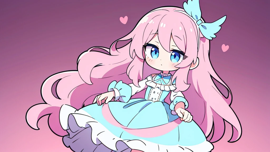 A girl, pink hair, wavy hair, light blue eyes, wearing a royal princess dress, palace background.