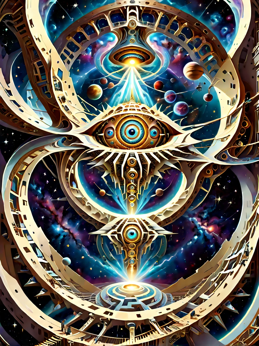 Create two images featuring optical illusions. The first image should include a classic impossible triangle, creating a visual paradox that challenges perception. The second image should be a play of perspective, where stairs seem to ascend and descend simultaneously, leading nowhere and everywhere. Both images should be designed to intrigue and confuse the viewer, using a combination of geometric shapes, lines, and contrasting colors to enhance the illusionary effect. These optical illusions should be visually striking and mind-bending, capturing the essence of visual trickery.