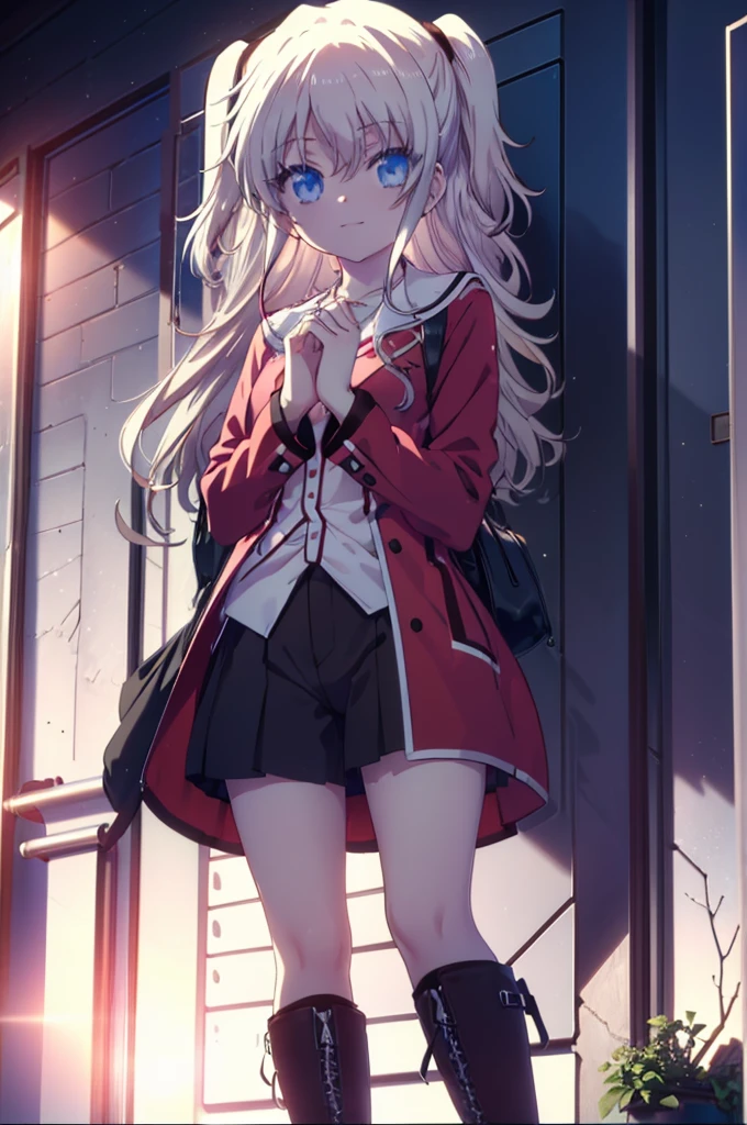 (((perfect image))), (disorganized), 1 girl, alone, Nao Tomori, red long coat,T-shirt,heart shaped pendant,shorts,Black tights,short boots,In town,snow,blush,smile,evening,
(masterpiece:1.2), highest quality, High resolution, unity 8k wallpaper, (figure:0.8), (beautiful and fine eyes:1.6), highly detailed face, perfect lighting, Very detailed CG, (perfect hands, perfect anatomy),