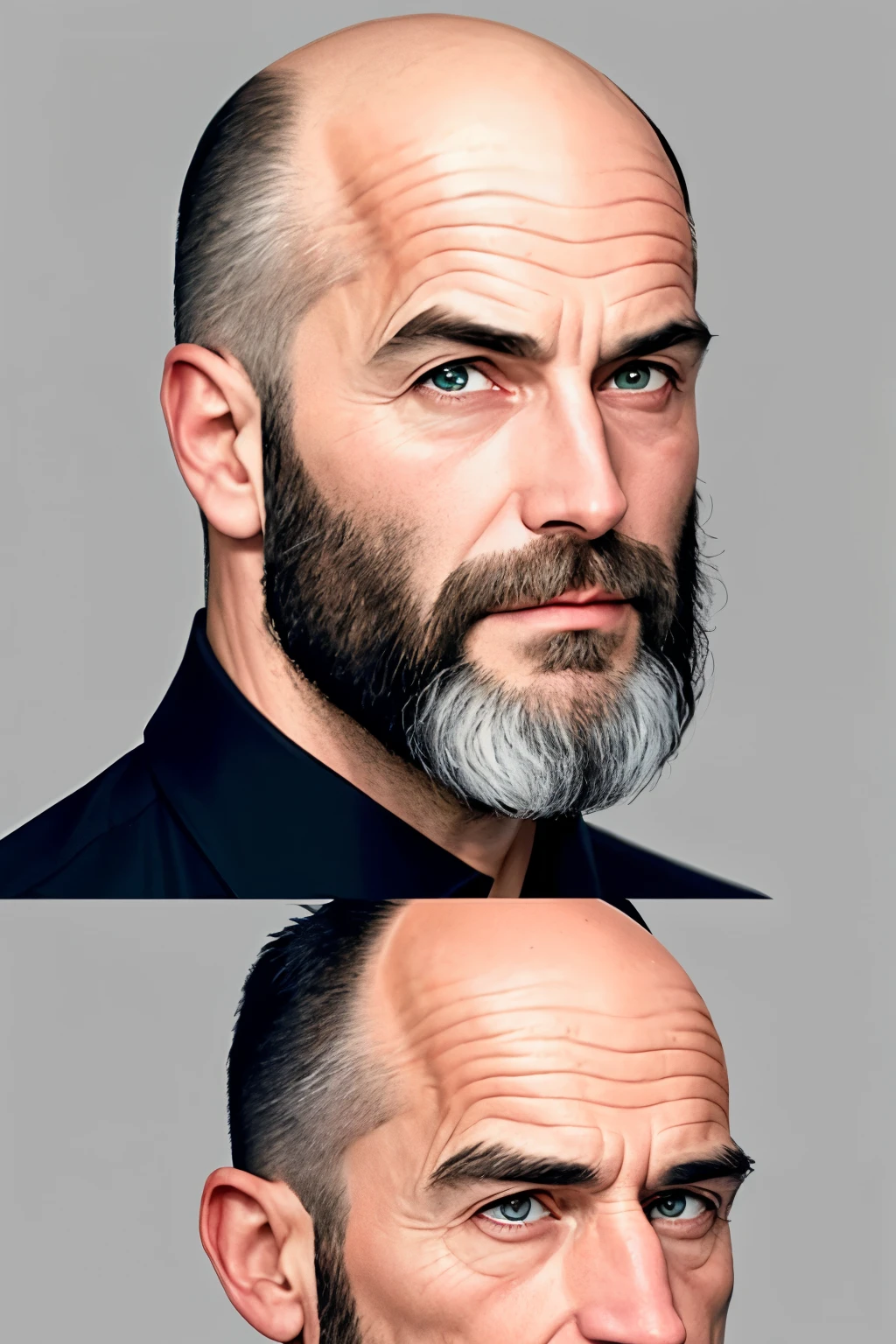 A meticulously crafted infographic illustrating the four pivotal causes of hair loss and thinning hair in men, rendered in a striking photo-realistic style. Each cause is vividly portrayed with a hyper-detailed, lifelike image, surrounded by clear, distinct labels for effortless comprehension.

1. Genetics [A man's head in profile, showing receding hairline and thinning crown, accompanied by the label "Genetics"]
2. Aging [An older man's head, with a thickening and graying beard, contrasted by a visible bald spot, accompanied by the label "Aging"]
3. Hormonal Imbalance [An
