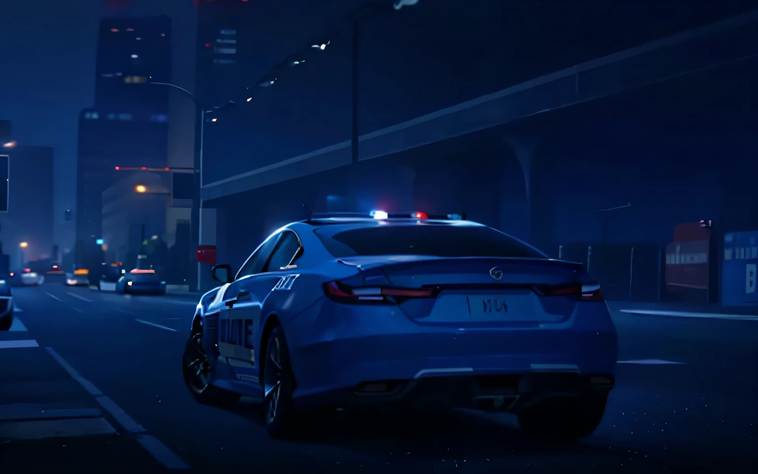 there is a police car that is parked on the side of the street, background artwork, police, in game graphics, street background, Grand Theft Auto loading screen, police cars, Grand Theft Auto loading screen art, police Official, high speed chase, Official, background bar, Grand Theft Auto, police shootout, Game background, screenshot,  lamp, Background image, medium shot, medium shot