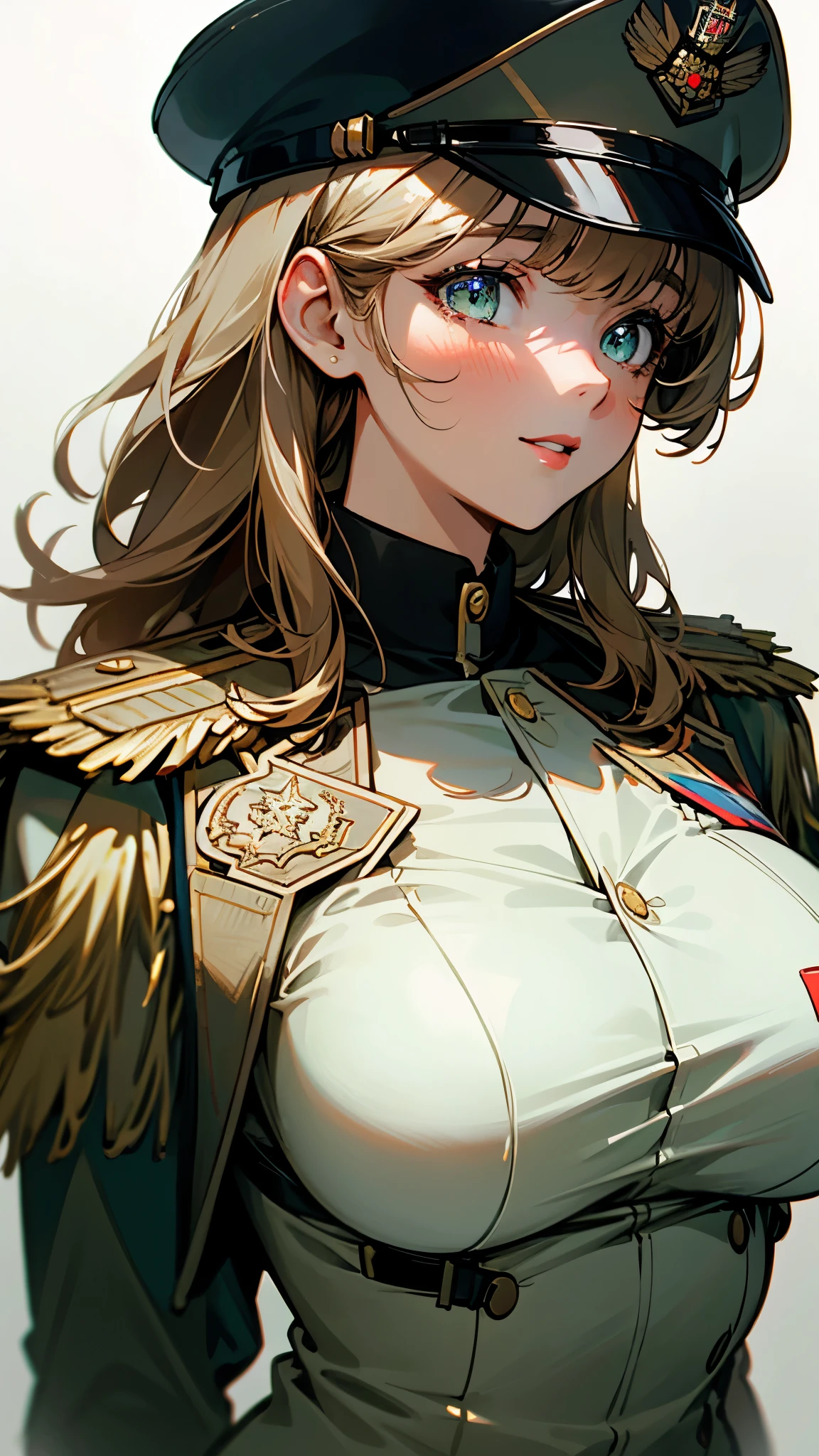 Anime girl in uniform with a hat and a sword - SeaArt AI