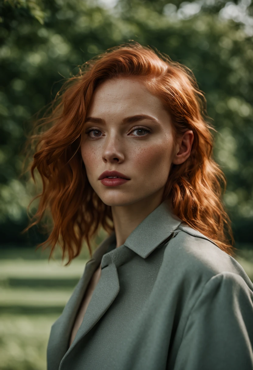 raw photo, raw picture, realism, realistic style, a photo \(medium\) of katiekones \(subject\), wearing acute outfit for me \(wardrobe\), in the park \(background\), looking off camera, red hair, thin lips, facial skin fuzz, body freckles, full body, portrait, highres, best quality, full sharp, 4 k photography, real detailed skin texture, (blush:0.5), (goosebumps:0.5), subsurface scattering, RAW candid cinema, 16mm, color graded portra 400 film, remarkable color, ultra realistic, textured skin, remarkable detailed pupils, realistic dull skin noise, visible skin detail, skin fuzz, dry skin, shot with cinematic camera