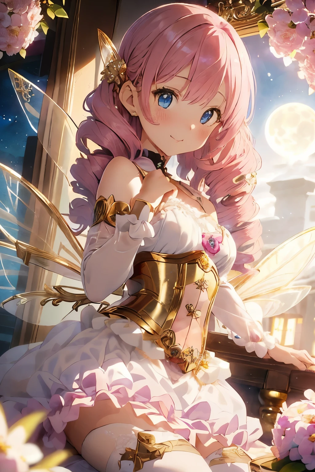 (masterpiece、Highest quality、Highest quality、Official Art、Beautiful and beautiful:1.2)、(One girl:1.3)Hatsune Miku、Twin tails,Beautiful breasts,(Fantasy World Room), (A fairy princess is reading a book at a desk by candlelight.,All except the fairies are huge,Super huge book:1.2),(Has fairy wings like a butterfly.), (Candlelight),((superwide shot, Ultra-wide field of view, whole body)), ((looks happy,smile,)), (Medium Hair:1.5), (tiara, Earrings, Beautiful choker), ((White gloves,pastel colourの肩がふわふわのボー ルガウンドレス:1.1, Balloon sleeves,Jewels, white lace and frills, Fairy wings from the back)), (Light pink blush, Plump pink lips,Large Breasts,Fair skin, Good style), (pastel colour,Candlelight, Bright colors)