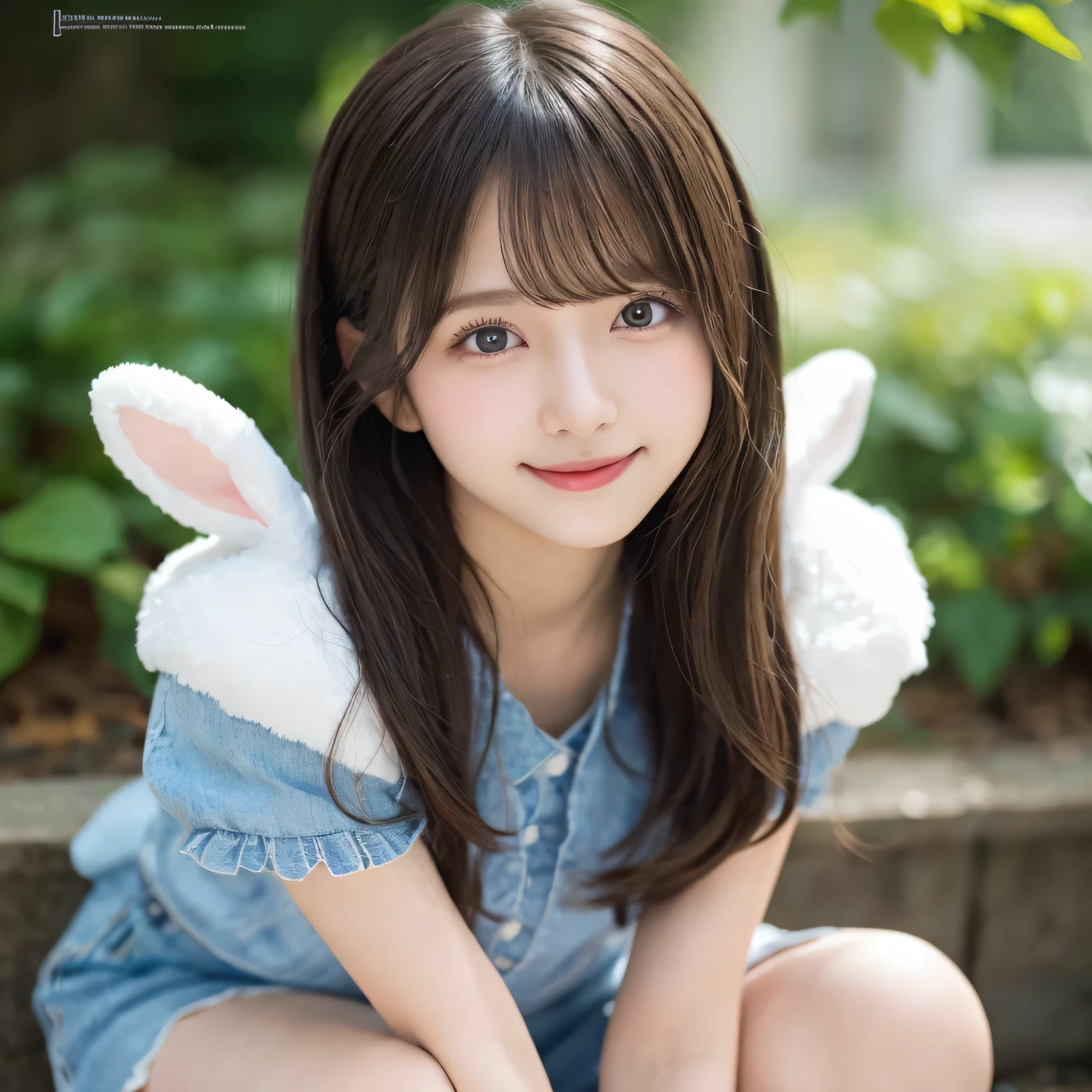 on the table, best quality, illustration, Ultra-deTailed, finedeTail, high resolution, 8k wallpaper, Perfect dynamic composition, Beautiful deTailed eyes,whole body摄影,show your whole body、thin and transparent、long gray hair, Bold sexy pose,Smile,Harajuku、20 year old girl、Eyeliner、beautiful bangs、hair between eyes、((masterpiece、top quality、ultra-deTailliert、movie light、intricate-deTail、high resolution、ighly deTailed))、background for this、8 kood、digital SLR、soft light、high quality、film grain、富士XT3 、shallow view deep、natural soft light、Kamimei、See the knees, cooking、Above the legs、whole body、Bunny Costume、Tail