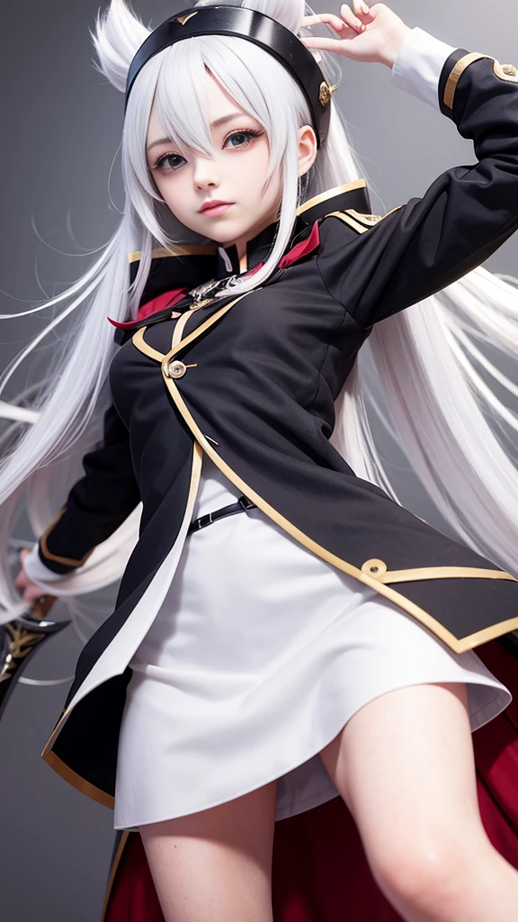 White haired anime girl with a scythe