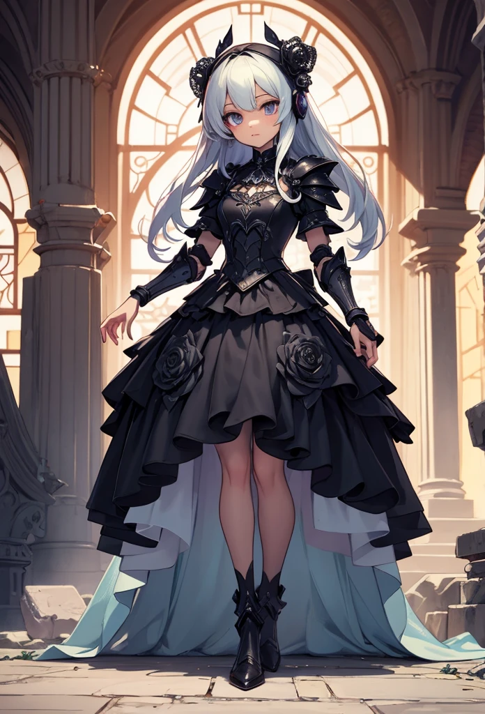 ((Highly accurate drawing in every detail)Extremely precise depiction)[High resolution],(detailed illustrations,とてもfineで緻密な描画,Delicate drawn lines with tempo,Realistic texture expression),[color traced main line],[Ruins of a super-ancient civilization],[ANIME] (MACHINEAlice Beauty ) straight long hair [AUTOMATON],([Black Rose] black dress) (Cyber Alien Armor [Through the material]) [caltrop] Lock [Titanium alloy] [[Through the material]],Cybernetic Gothic Lolita [clear lenticular iris],(intricate and beautiful decoration [Dense detail]),(Fine and beautiful skin expression [transparency]),[完璧な目のdetailed(Iris drawn in minute detail)(Beautiful eyes like jewels)],[eyes light[Pinpoint lighting for the eyes]],[long and beautiful eyelashes],[precisely drawn hair [美しく艷やかな髪のdetailed]],(完璧な手のdetailed [Beautiful fingers with no damage [beautiful nails]]),(perfect anatomy(perfectly balanced proportions))[[full body portrait]],[[Design built to the highest level]][ideal color coordination(Accurate simulation of light and material interactions)],([Precision Detail](detailed,高fine)),[Visual art that tells a story],((highest quality)fine[[High density drawing]])[FHD].