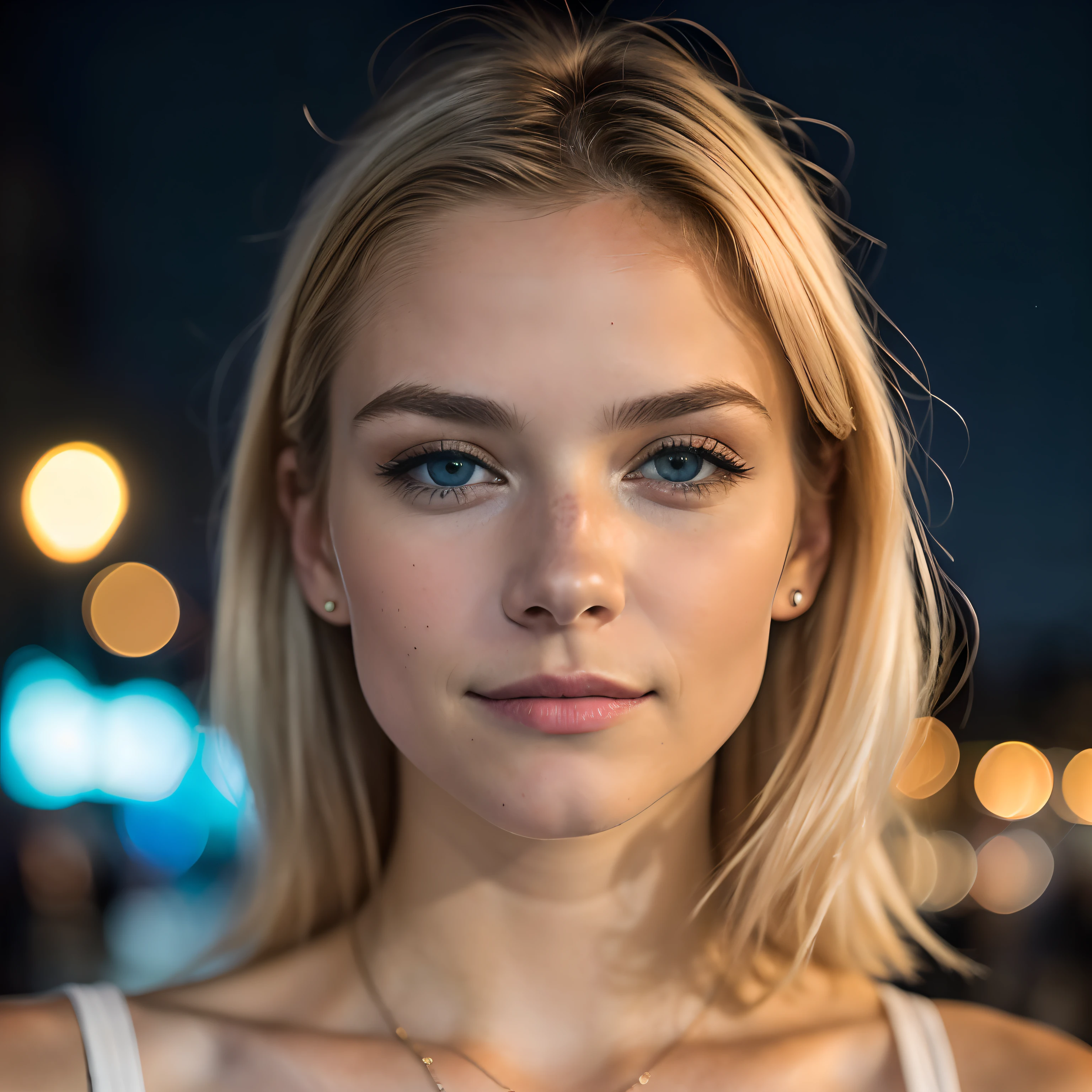 (Selfie, Vue de dessus: 1.4), (Right half of the body: 1.4), RAW UHD portrait photo of a 24-year-old blonde (Femme aux yeux bleus) Descendre sur la plage, Palmiers, (jupe), (neckline), specifics (Textures! , cheveux! , Briller, Couleur!! , disadvantages: 1.1), Bright eyes with lots of detail (looking at the camera), SLR lighting, Reflex, Ultra-quality, re sharpness, profondeur de champ, grain du film (centre), Fujifilm XT3, Limpide, Centre du cadre, beau visage, mise au point nette, street lamp, neon lighting, Bokeh (dimly lit), Nuit, (Ciel nocturne), detailed skin pores, peau grasse, coup de soleil, intricate eye details, corps entier, gros seins