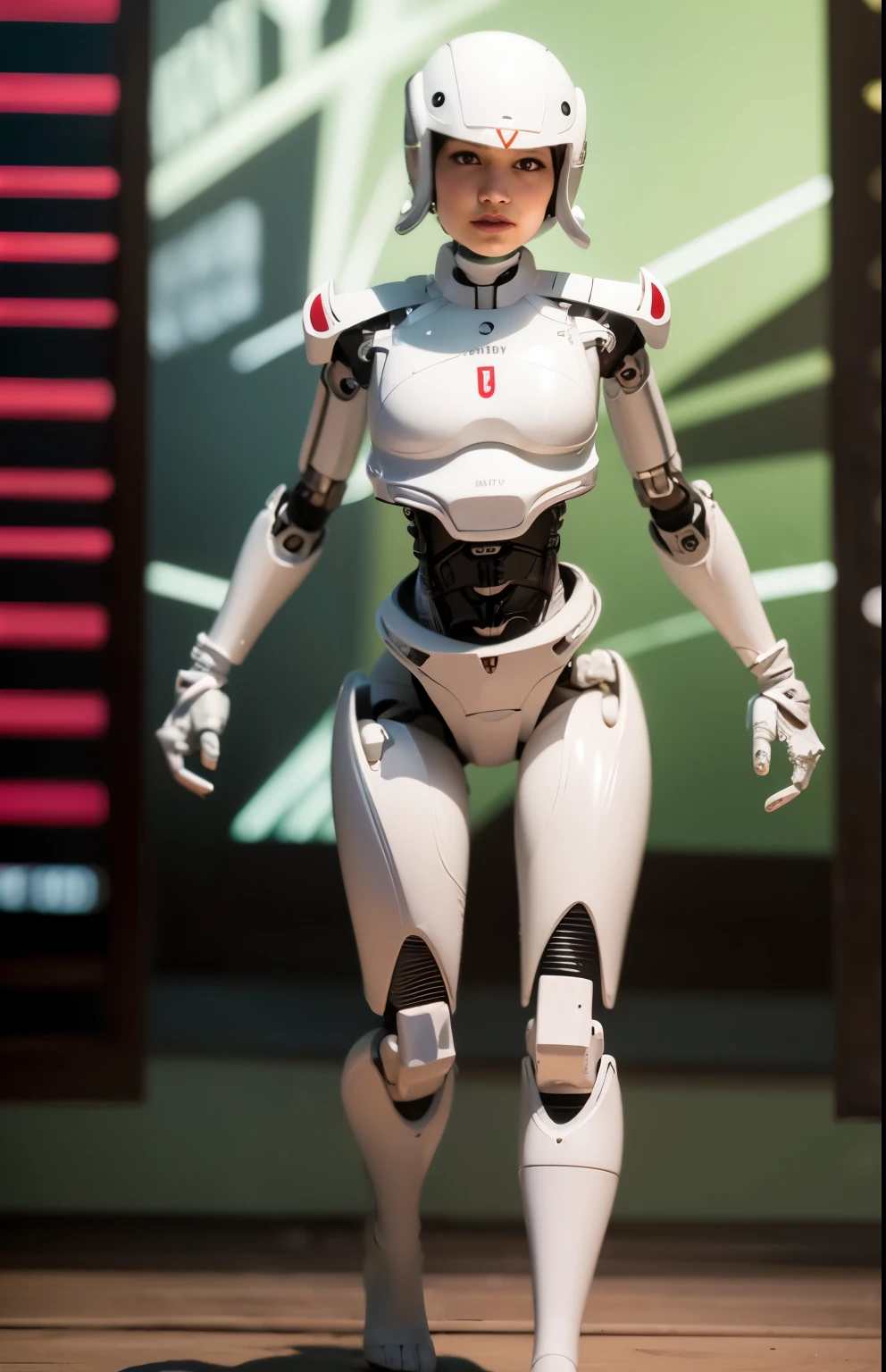 Intricate 3d rendering of beautiful ceramic silhouette highly detailed female robot face, ciborgue, robot parts, 150mm, beautiful studio soft light, Luz de aro, detalhes vibrantes, ciberpunk de luxo, RENDA, surreal, Anatomy Science, facial muscles, fios de cabo, microchip, elegante, fundo bonito, Octane rendering, Estilo HR Giger, 8k, melhor qualidade, obra de arte, illustration, Muito delicado e lindo, muito detalhado, CG, uniforme, papel de parede, (fidelidade, fidelidade: 1.37), incredible, detalhe fino, obra de arte, melhor qualidade, arte oficial, Papel de parede CG Unity 8K muito detalhado, pernas nuas, barefoot, Unbelievably ridiculous, Mulher , Anthropomorphic, retrato de corpo inteiro, standing