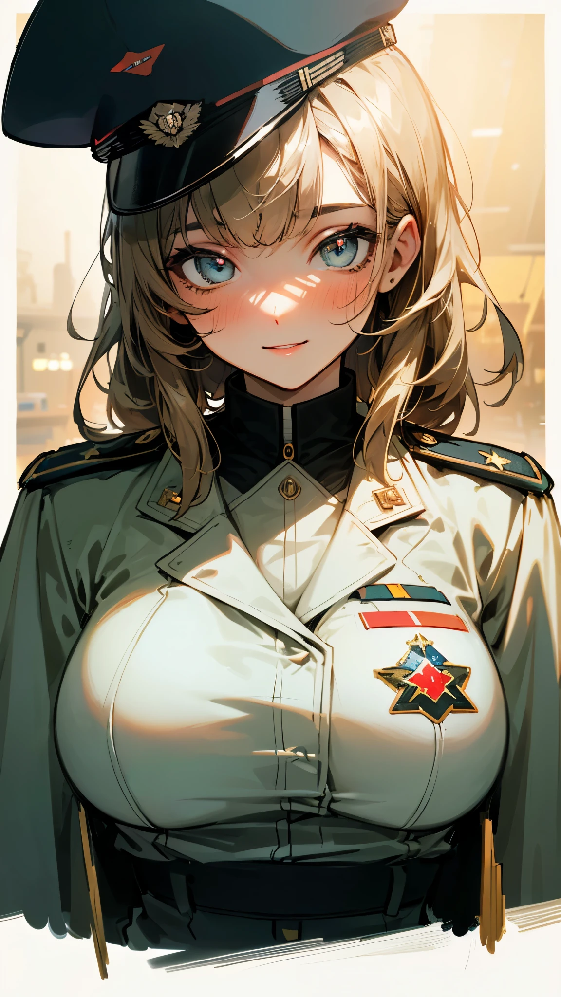 masterpiece, best quality, 1girl, <lora:Shirley-10:1> <lora:shimadaFumikaneStyle_v2:0.8>shirley,smile face,Bunny Ears,military uniform,