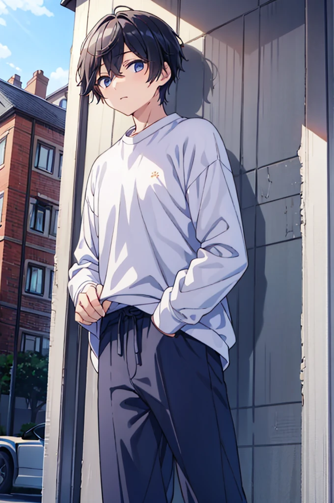 2boys、male college student、(cold spring)、Chilling Wind、The beginning of everyday life、white sweater