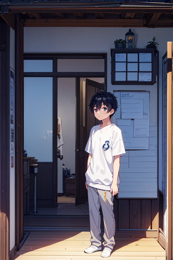 2boys、male college student、(cold spring)、Chilling Wind、The beginning of everyday life、white sweater、{{{dust、Natural light}}}、
