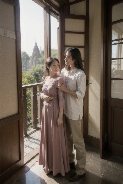 ((best quality)), ((masterpiece)), (detailed), a couple in bagan, bagan landscape