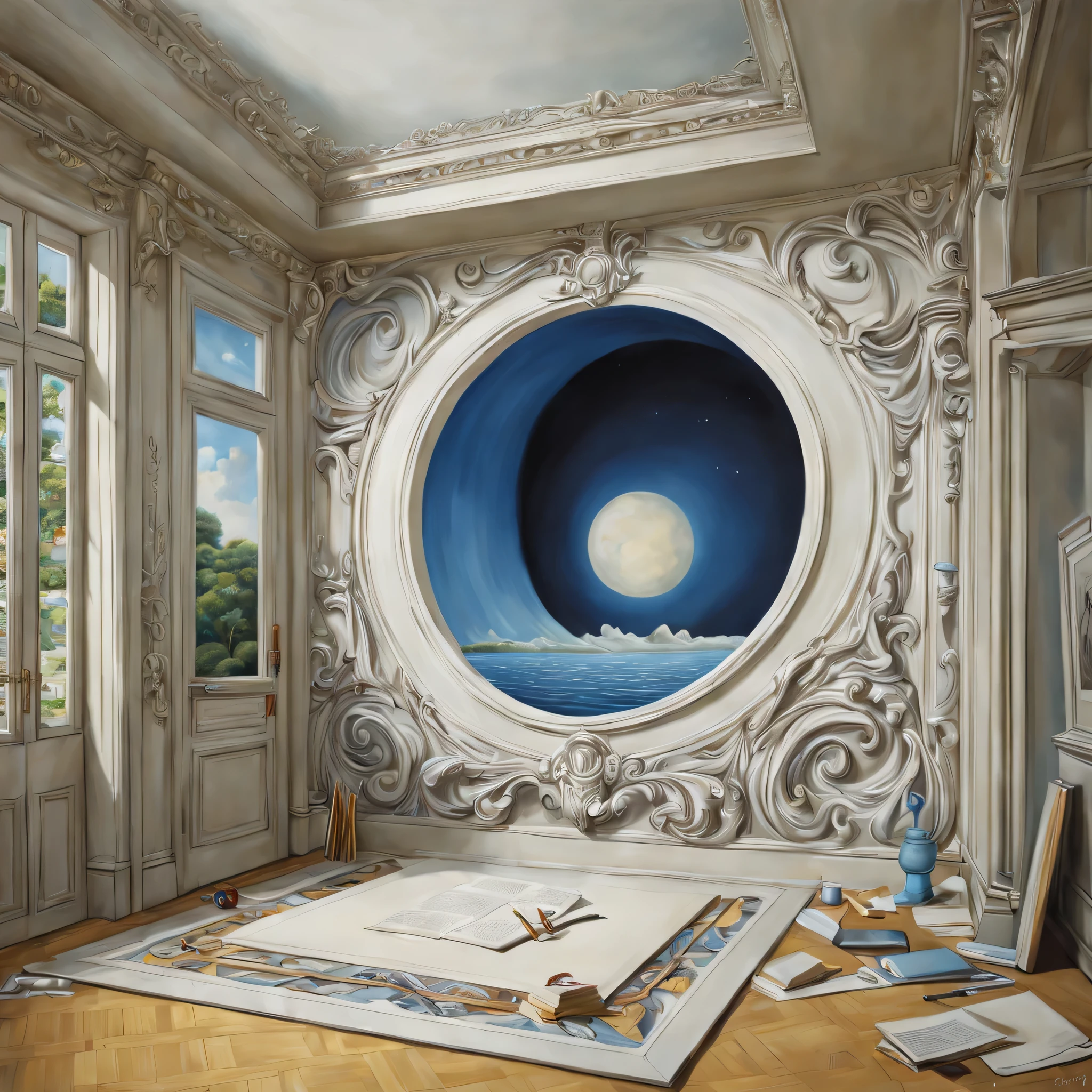 trompe l'oeil,Three-dimensional,3D,hallucination,masterpiece,reality,Be polite,Draw details