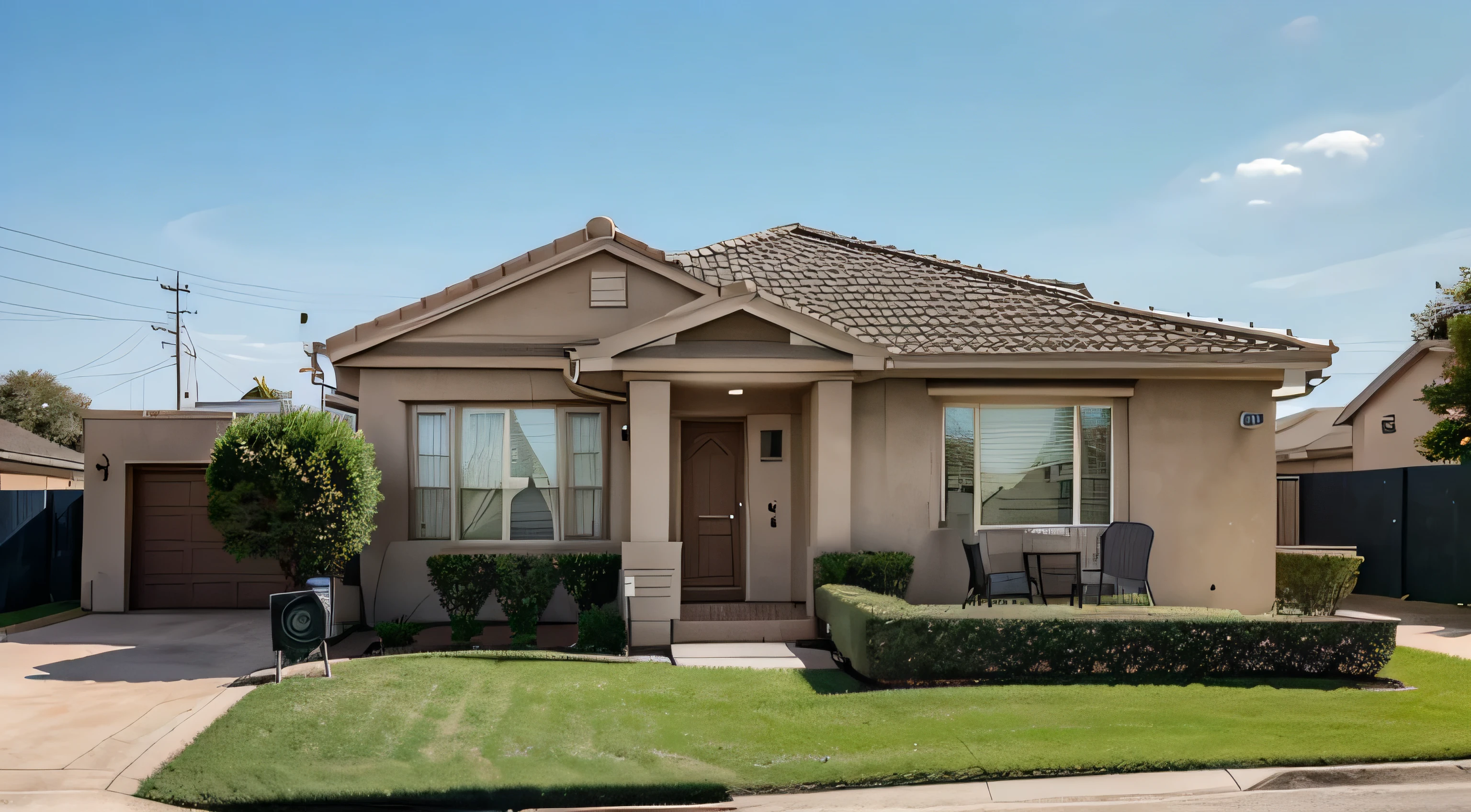 House in a suburban complex, cartoon style
