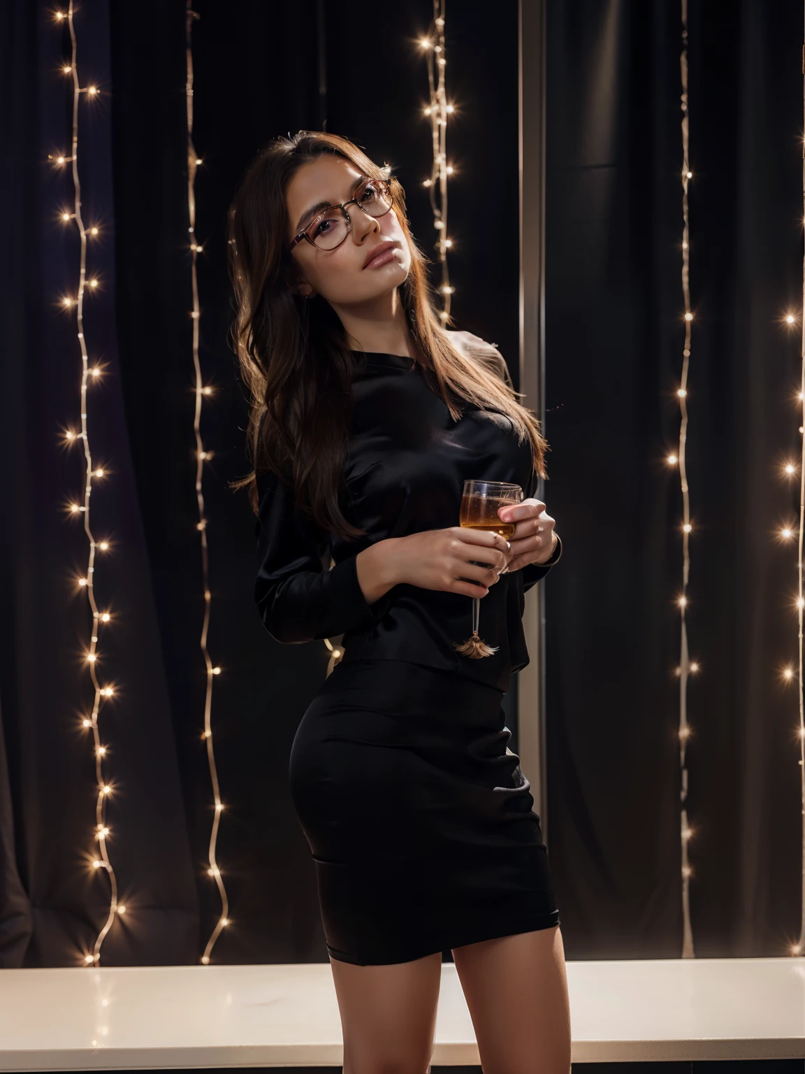 better quality, 8K,photorealistic,, Beautiful hair, silk hair, ,well-groomed hair, Girl in glasses