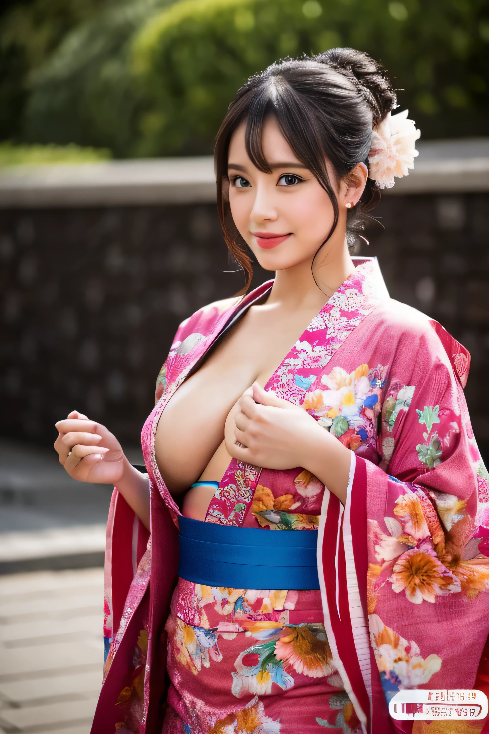 (1 female breast、Overweight、extremely fat、Chubby、Japanese、kimono