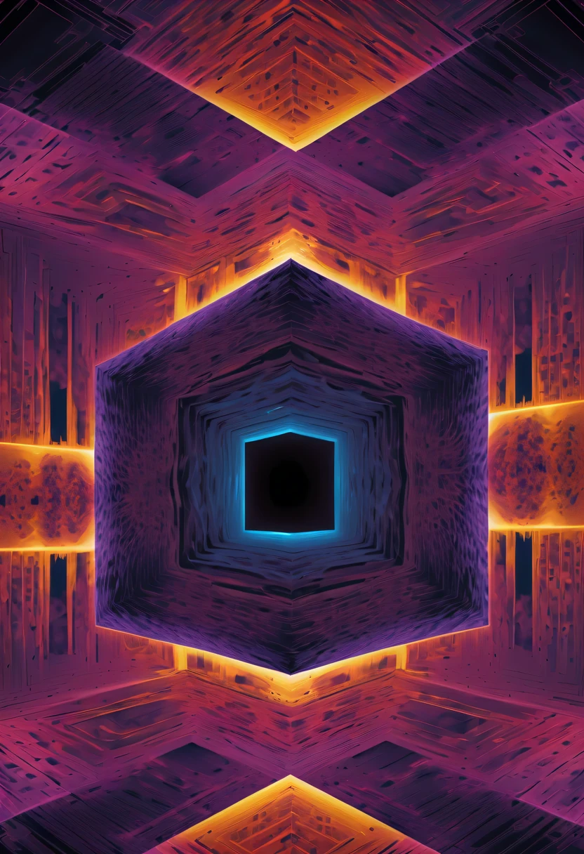 Optical illusion art,Four-dimensional space,mandelbrot shape,digital matrix