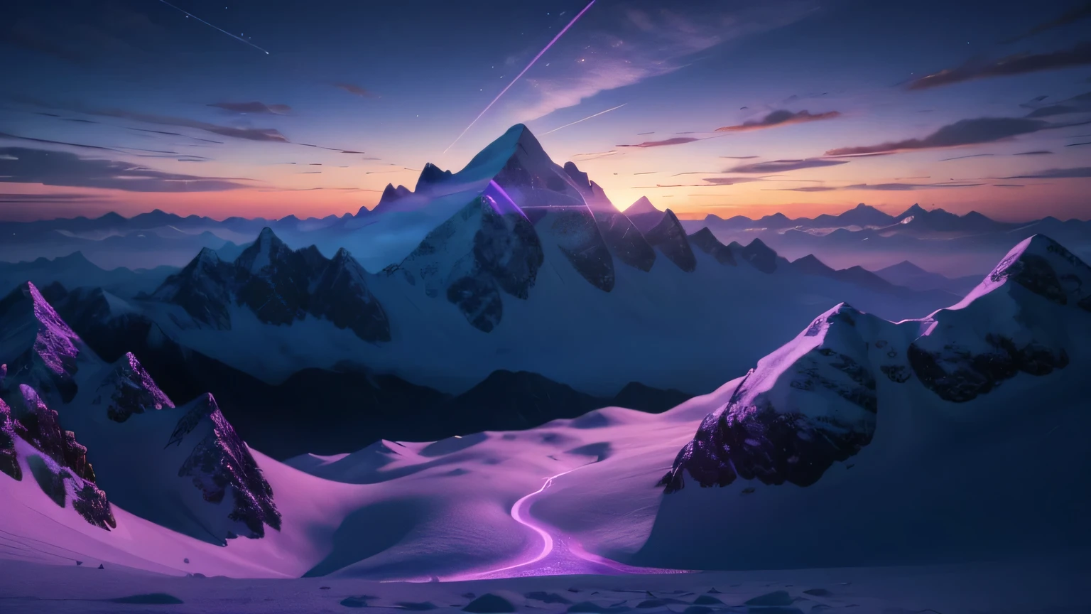 vaporwave, glowing, lighting, mountain, minimal, background, violet