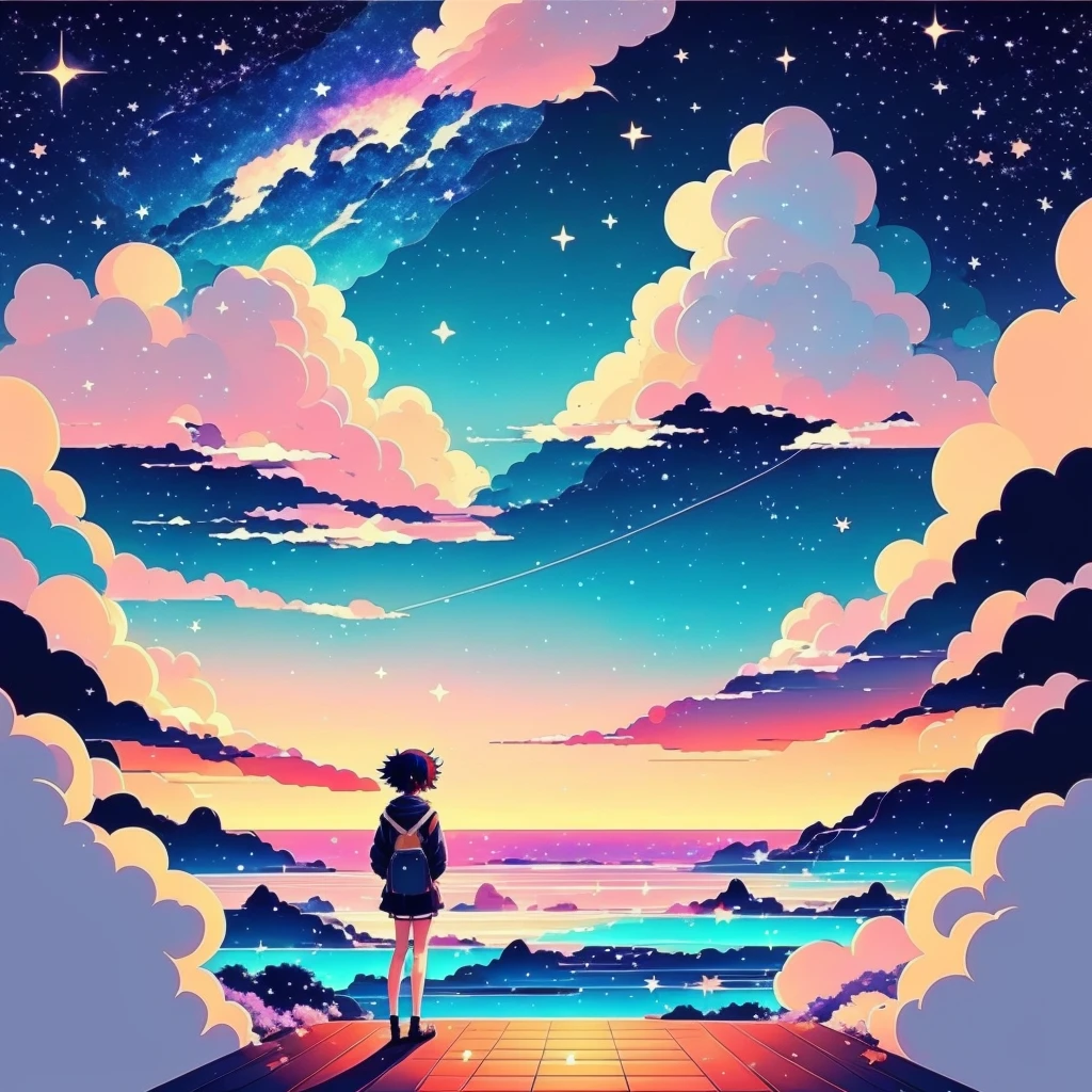 anime anime wallpapers with a view of the sky and stars, cosmic skies. by makoto shinkai, anime art wallpaper 4 k, anime art wallpaper 4k, anime art wallpaper 8 k, anime sky, amazing wallpaper, anime wallpaper 4 k, anime wallpaper 4k, 4k anime wallpaper, makoto shinkai cyril rolando, anime background art