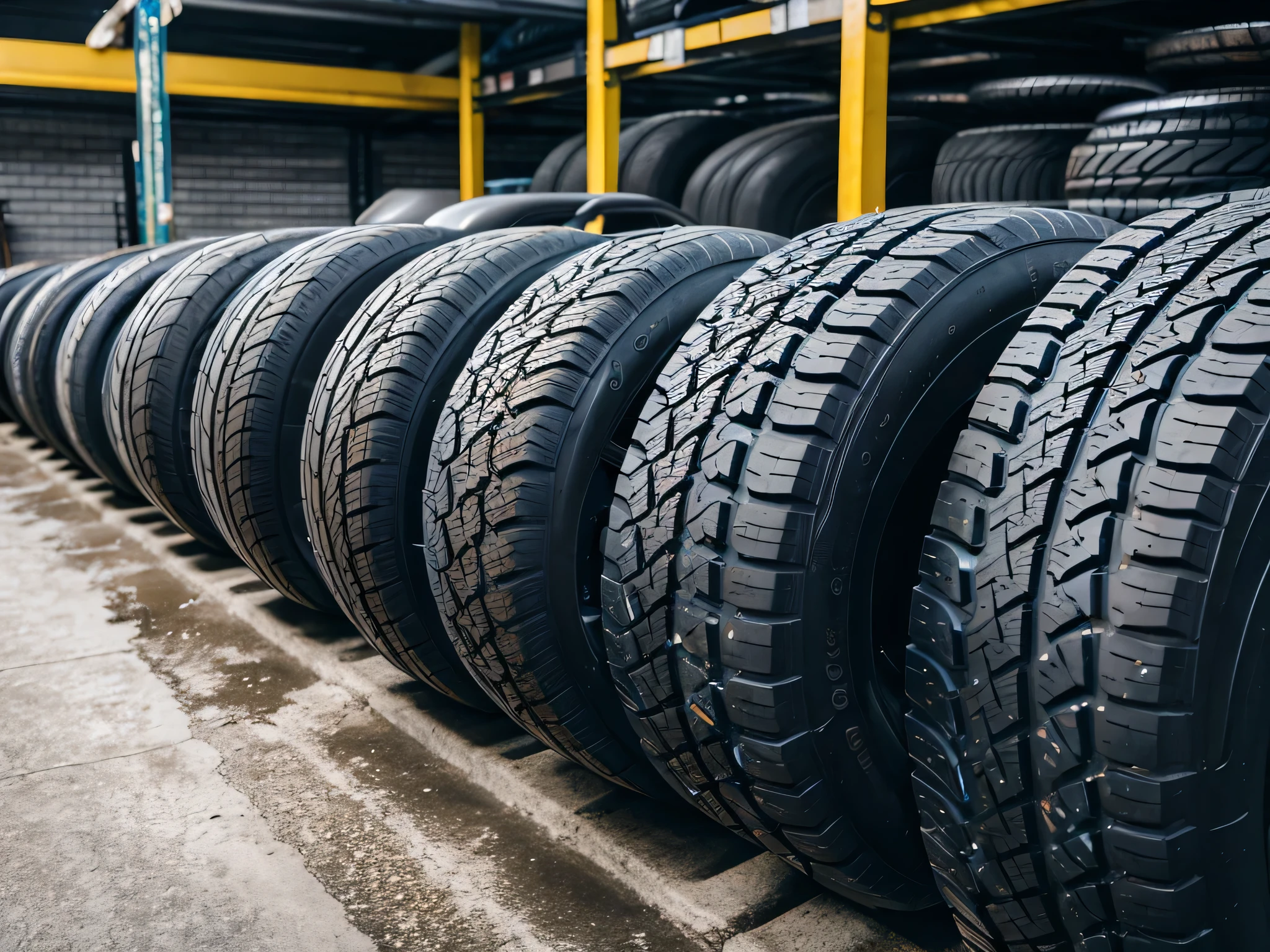 Automotive Tires,lined up,garage,High resolution,Are you okay