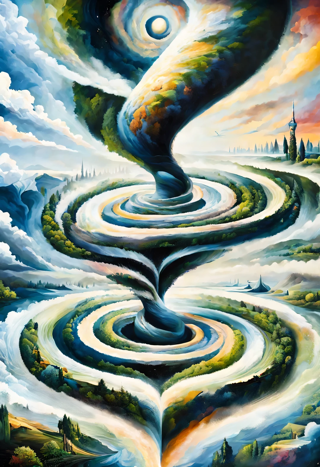 optical illusion ,Optical illusion,twisted spiral staircase,human's body,Inception,a repeating or spiral shape that moves or changes,or perspective-distorted images that distort perception of depth and space,These images appear to be moving,straight lines are curved