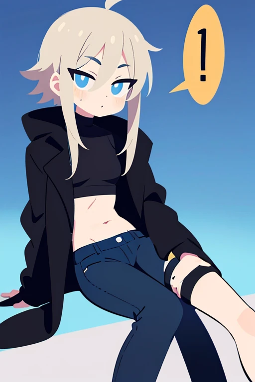 Garoto do sexo masculino por volta de , cabelo azul curto, olhos azuis, wearing a black coat and black jeans, e uma mascara cobrindo a boca