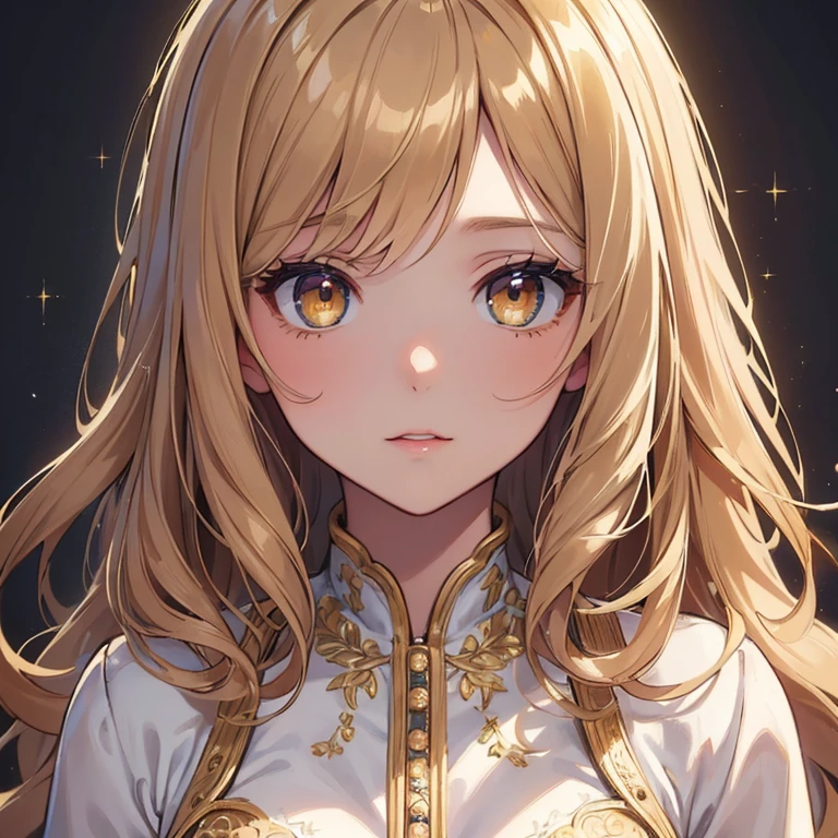 (best quality,high-resolution,ultra-detailed,masterpiece:1.2),portraits,girl,light yellow dress coat,brown medium wavy hair,beautiful detailed eyes,beautiful detailed lips,extremely detailed eyes and face,longeyelashes,looking at viewer,dreamy atmosphere,soft lighting,vibrant colors,creative composition,delicate brushwork,classic style