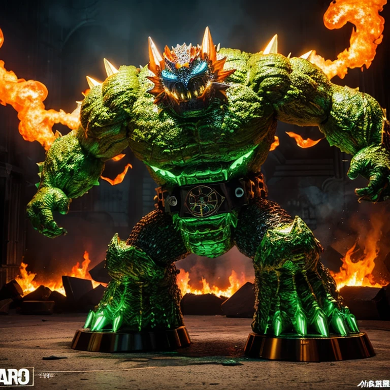 Inorganic,Bulk,sturdy,monster,Crack,scale,mechanical,weapons,hot,magma,monster,nuclear,