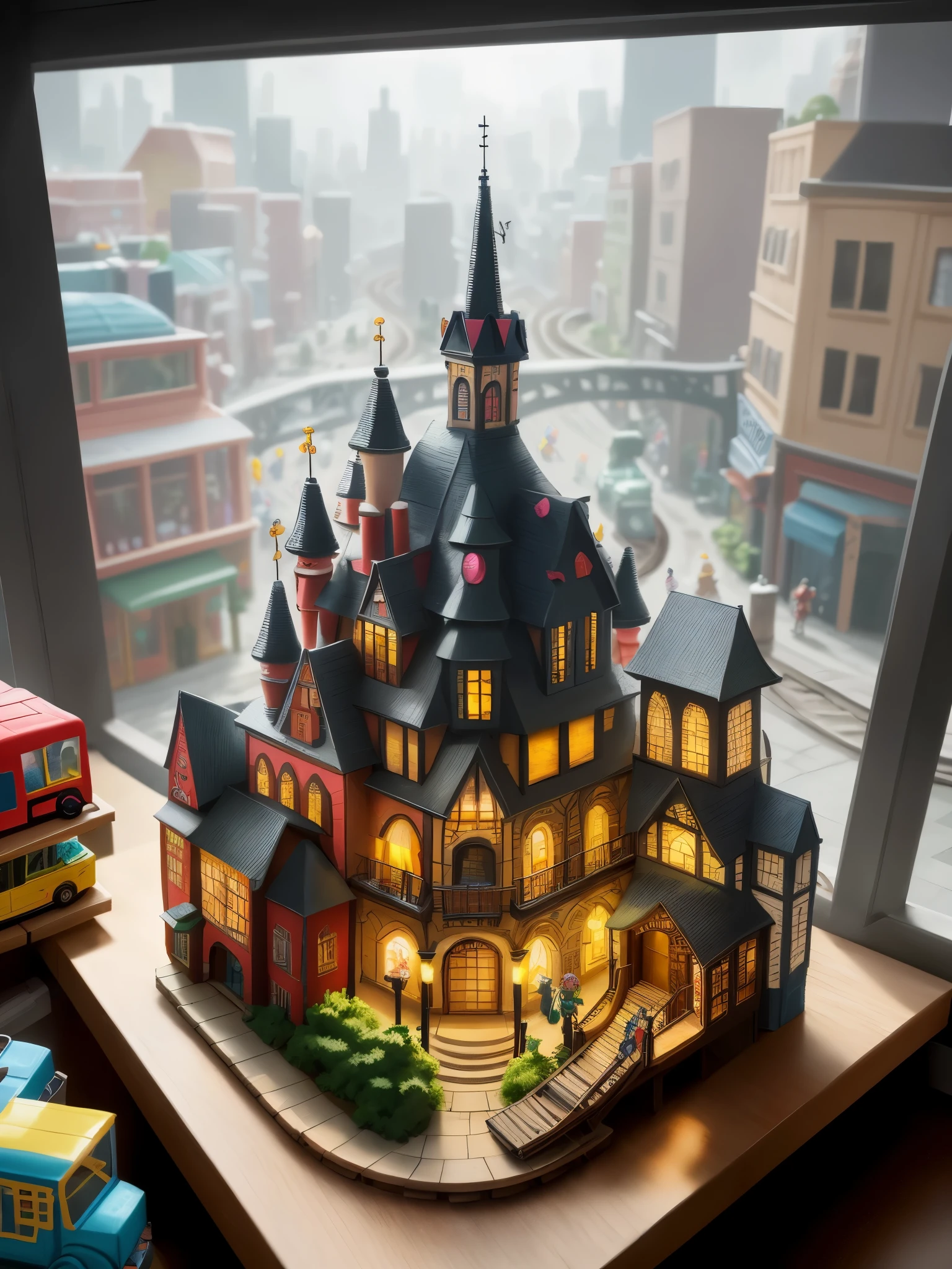 best quality,highres,(realistic:1.37),(HDR:1.1),(vivid colors:1.1),(studio lighting:1.1)
toytown,toy city,lovely detailed miniature city,toyland,tiny town,toy village,playful and joyful city,fun and colorful toy city,whimsical toy city,miniature toy metropolis,toy city full of wonders,toy cityscape,toy world,toy kingdom,enchanted toy city
In this ultra-detailed prompt, imagine a toy cityscape like no other. The city, also known as Toytown or Toy City, is a lovely and whimsical miniature world filled with colorful and playful toys. The city is meticulously crafted with realistic details and features vibrant colors, giving it a vivid and enchanting atmosphere.
Imagine strolling through the streets of Toy City, where every building, vehicle, and character is carefully designed to resemble larger-than-life toys. The cityscape is a masterpiece that showcases the combination of different playsets, creating a dynamic and visually stunning environment.
The toy buildings are brightly colored and exquisitely detailed, resembling dollhouses, castles, and futuristic structures. The bustling streets are filled with toy cars, trains, and bicycles, bustling with activity and creating a sense of liveliness in this toy metropolis.
As you explore Toy City, you notice the intricate details of the toy characters. There are joyful toy people, with their big smiles and expressive eyes, engaging in various activities. Some toys are playing in the park, while others are riding the carousel or having picnics on miniature blankets. You can even spot a group of toy superheroes patrolling the city, spreading joy and excitement.
The toy cityscape is bathed in studio lighting, accentuating the vibrant colors and highlighting the smallest details of each toy. The lighting creates a warm and inviting ambiance, making Toy City even more enchanting. The sun casts a beautiful golden glow, illuminating the streets and casting playful shadows.
The colors of Toy City are vivid and eye-catching, ranging from pastel tones to bold hues. The vibrant color palette adds energy and liveliness to the scene, evoking a sense of joy and playfulness. The bokeh effect created by the studio lighting further enhances the visual appeal, creating a dreamlike atmosphere.
This artwork is of the best quality, with ultra-fine painting and sharp focus, capturing the intricate details of each toy and the overall magic of Toy City. The realistic rendering of the scene, combined with the vivid colors, creates a visually stunning masterpiece that transports viewers into a world of imagination and joy.
Immerse yourself in this miniature wonderland where toys come to life and adventure awaits at every corner. Experience the joy and marvel at the artistic beauty of Toy City, a place where dreams and imagination become a tangible reality.
