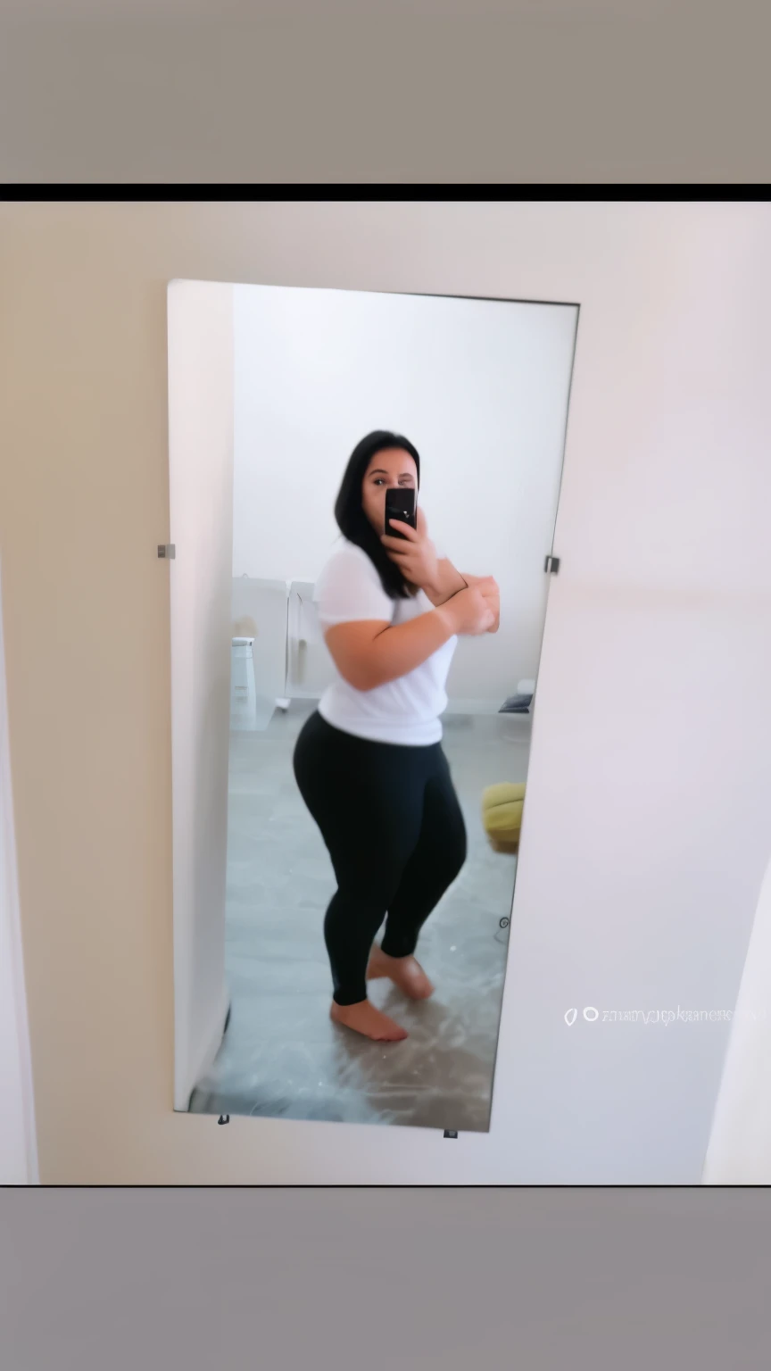 there are two pictures of a woman taking a selfie in the mirror, in shorts, wearing shorts and t shirt, thighs, thighs!!!!!!, fit pic, tan skin a tee shirt and shorts, wearing shorts, legs and arms, thighs!!!, dressed in a top and shorts, outfit photo, exposed thighs!!!, round thighs, 2 4 year old female model, cameltoe