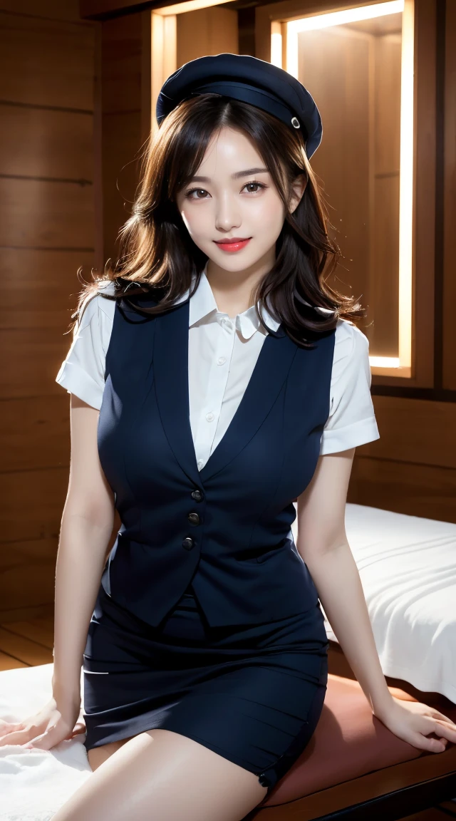 (((full body,including legs)))、(((sexual oil massage、clouching on someone))),(((perfect uniform of Japanese stewardess, vest-dress uniform、small hat,(black high-heel), (((with oil,oily hand,oily skin,oil massage))),little smile,white blouse,tight blouse)))、(((navy bowler hat),navy hat)), high heel、Dressed up、(Photo real:1.4)、(A hyper-realistic:1.4)、(Photorealistic:1.3)、 (gentle lighting: 1.05)、(Improve the lighting quality of your video:0.9)、32k、 1Girl、28years old girl、photorealistic lighting、Back lighting、Facial Lights、Ray Trace、(bright:1.2)、(Increase quality:1.4)、 (best quality real texture skin)、Fair eyes,Delicate and delicate face, Close-up of the breasts, white blouse,tight blouse,tight vest-dress uniform, (Bodyline mood improvement:1.1)、good figure,Glossy skin、wavy hair,blonde hair,韓国アイドル、乃木坂アイドル、Sculptural Idol Pose、little smile,blush,Beautiful actress、Neat woman,whole body, (((midium breasts,beautiful breasts))),(perfect row of teeth),slender waist and hip,beautiful long legs,full shot)、((8heads tall)、(((誘惑している、恥ずかしい)))、dynamic pose,gravure pose,((red cheek、red lips)),Super Clean Night View、night time、blush,little smile,(((full shot)))、Super Clean Night View、night time、blush,little smile,(((full shot)))、(((in the luxury massage room,sexual oil massage,with bed,with tree,dark light,in the night,with window,neon sign))),